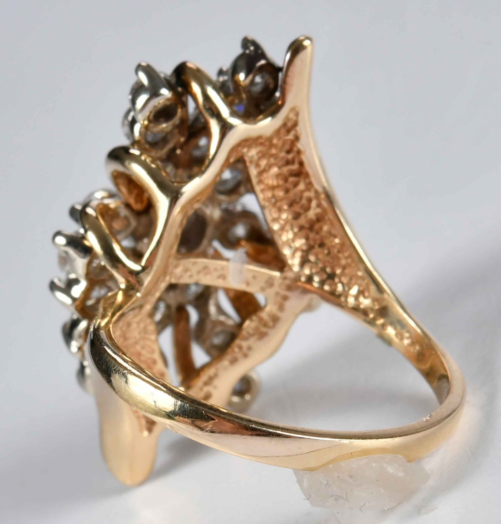 14kt. Diamond Waterfall Cluster Ring - 4