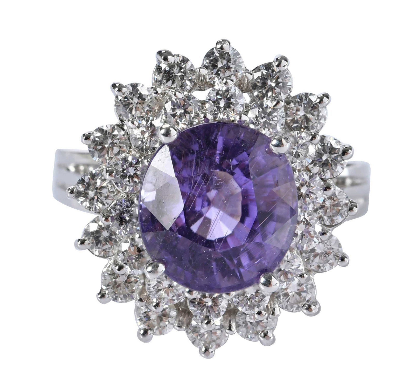 18kt. Purple Tourmaline Double Halo Diamond Ring (1 of 11)