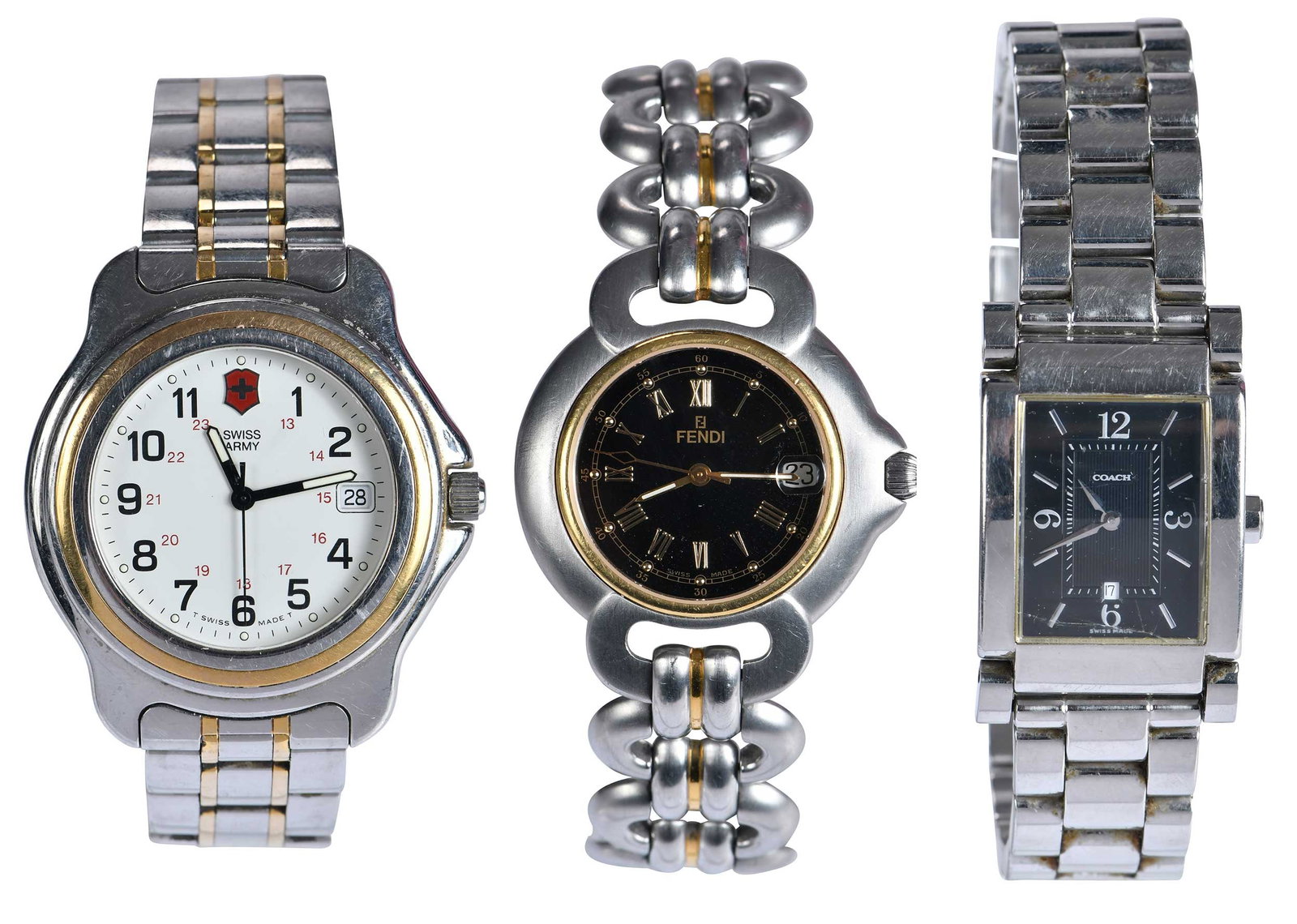Three Fashion Watches, Fendi, Coach, and Swiss Army (1 of 11)