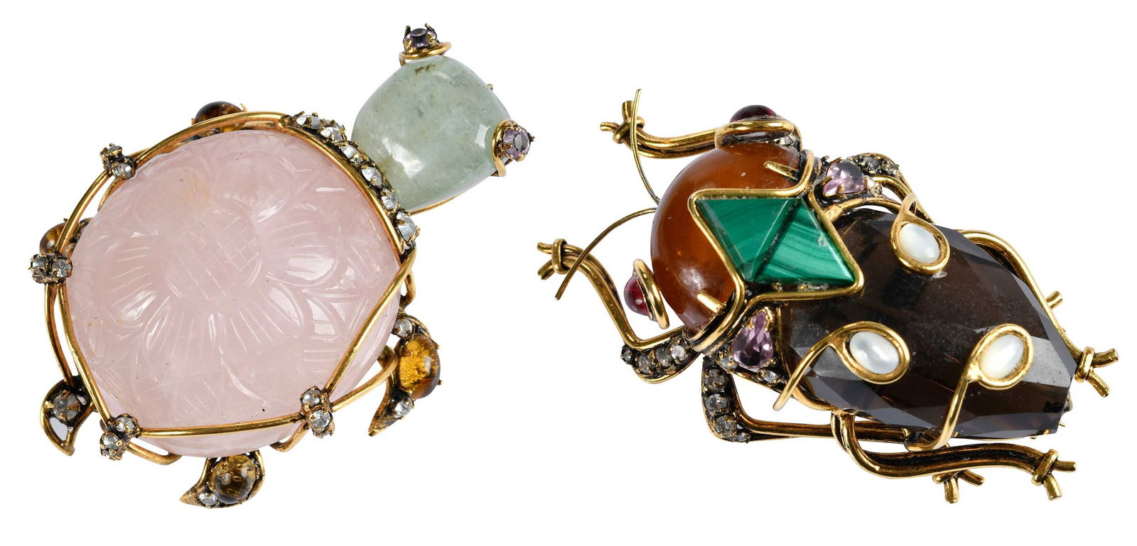 Two Iradj Moini Gemstone Brooches, Beetle and Turtle (1 of 13)