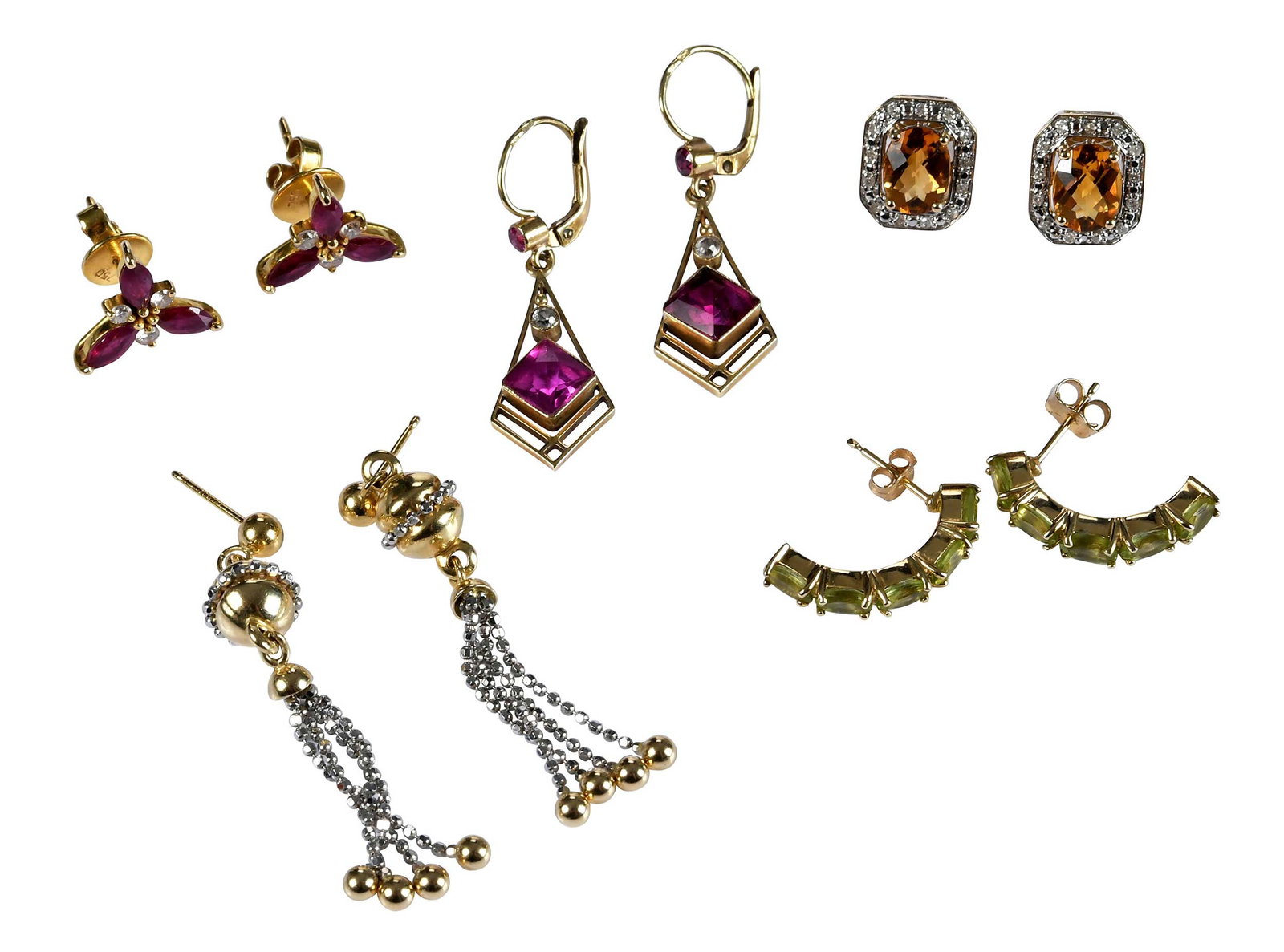 Collections of Five Pairs of Mixed Style Fashion Earrings (1 of 7)