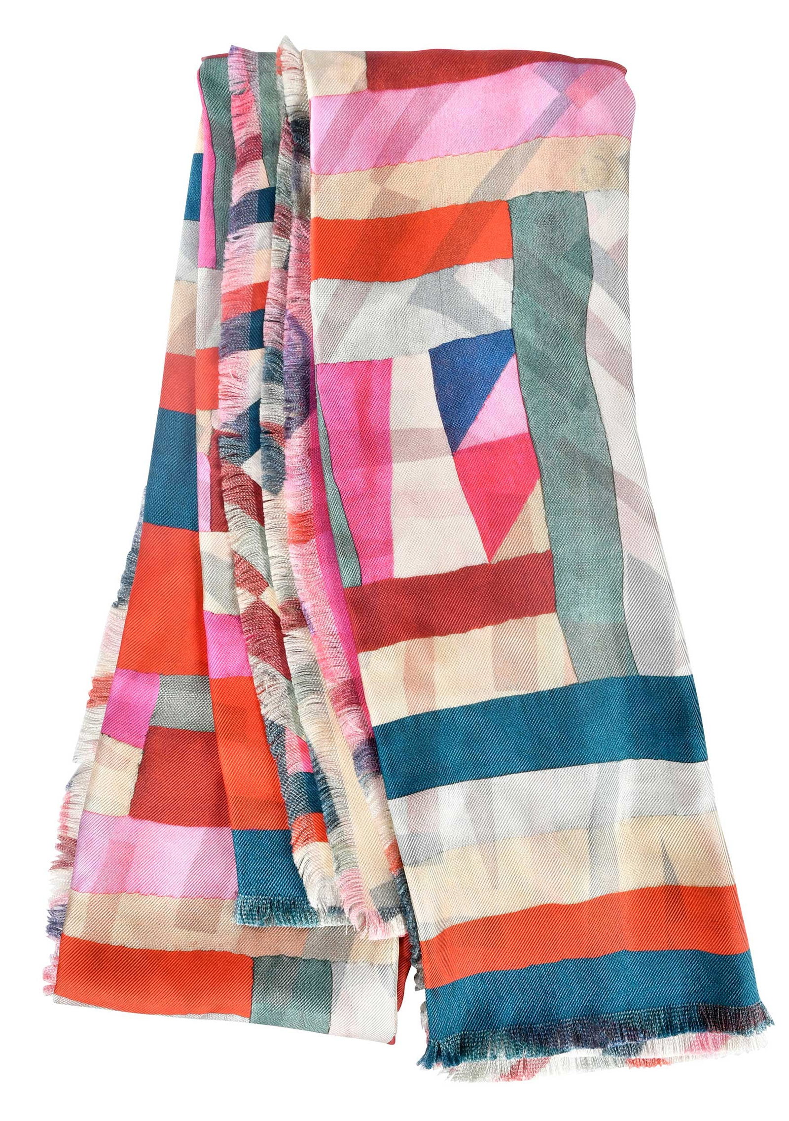 Chanel Silk Geometric Scarf: France/Italy, tag reads "100% ... silk/made in Italy/dry clean only", 76 x 26-1/2 in. Provenance: Private Collection, Highlands, North Carolina