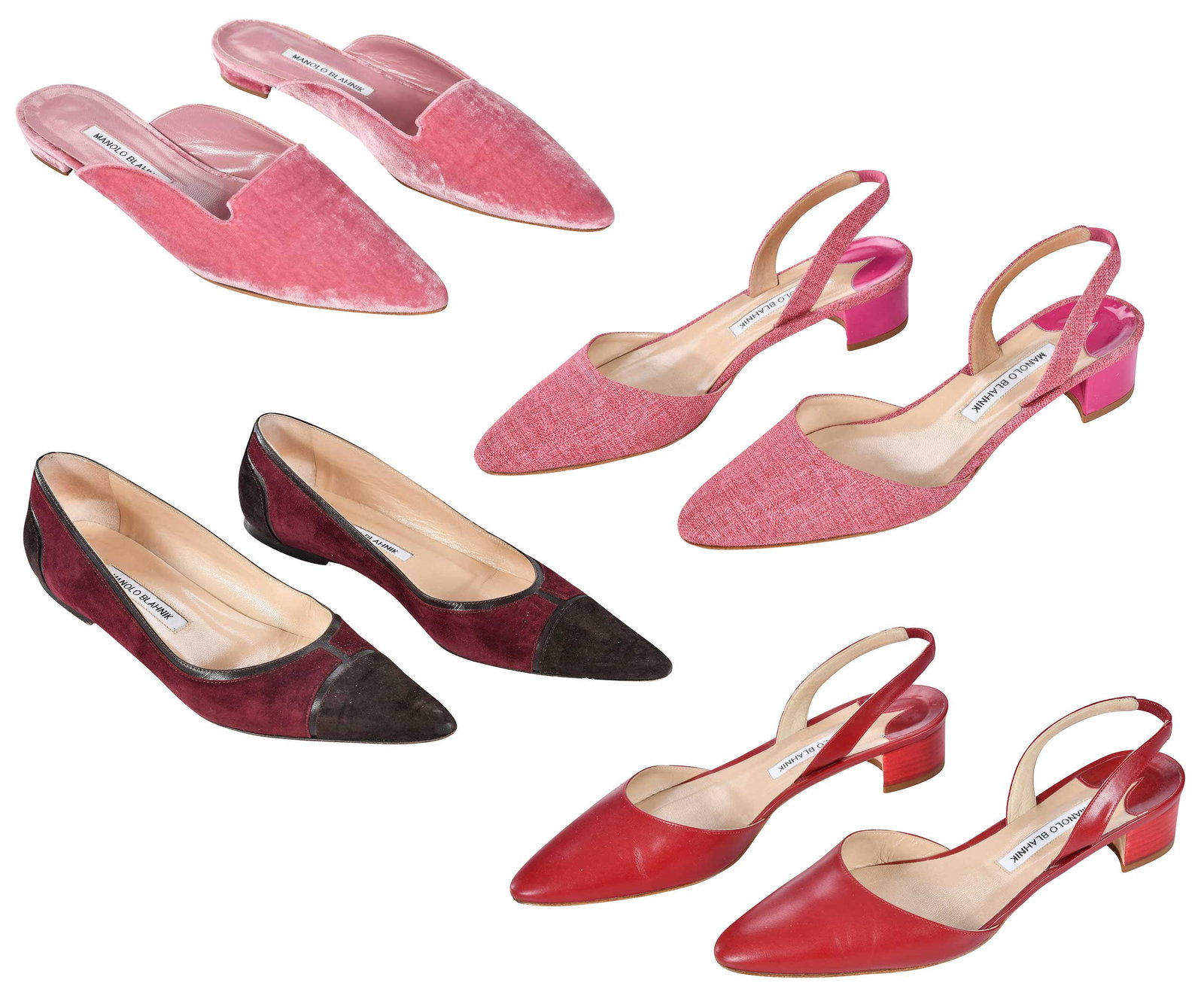 Four Pairs of Manolo Blahnik Red and Pink Ladies' Shoes (1 of 14)