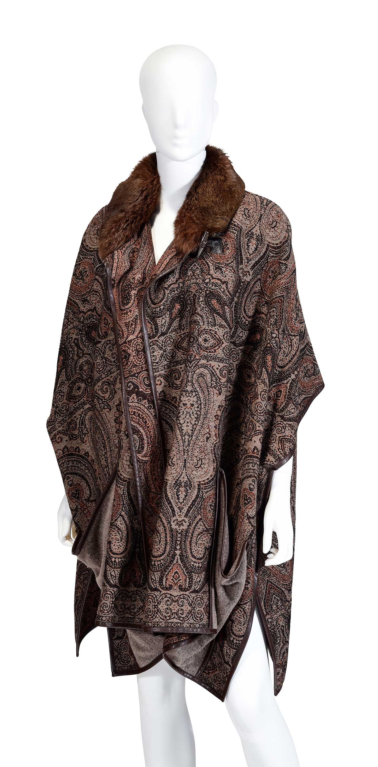 Etro Jacquard Cape with Mink Collar (1 of 5)