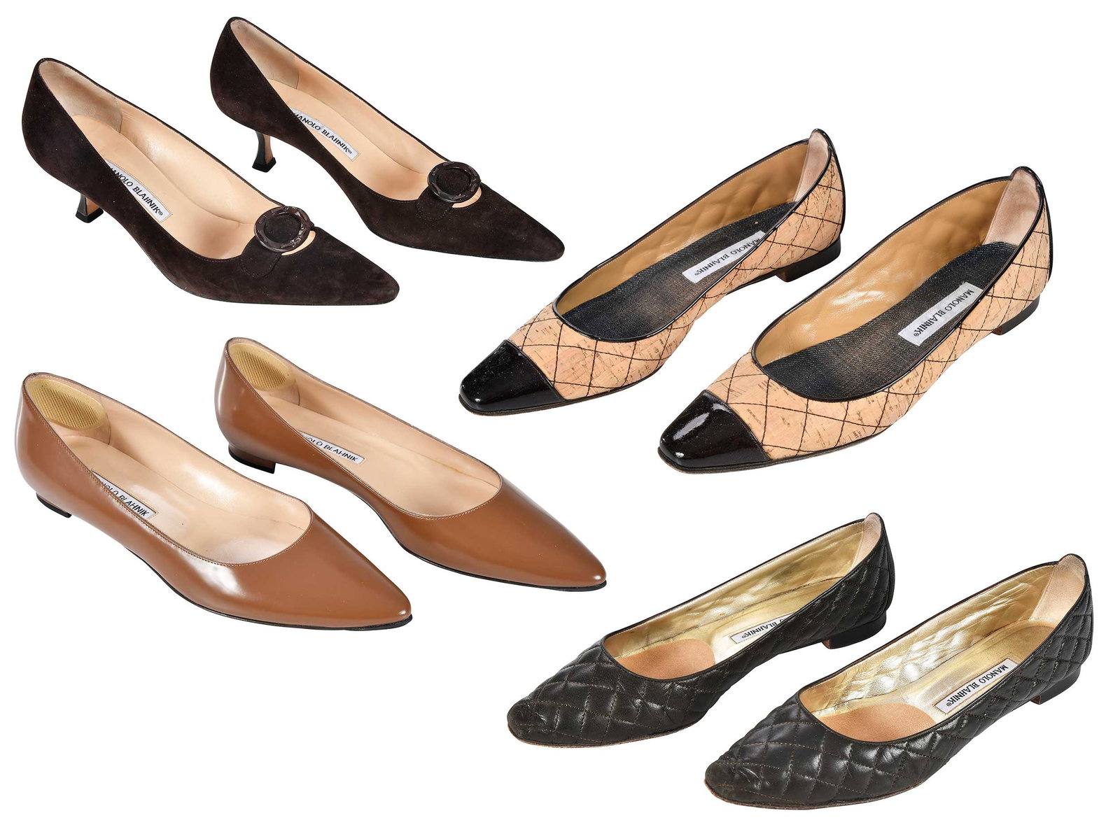 Four Pairs of Manolo Blahnik Brown Ladies' Shoes (1 of 14)