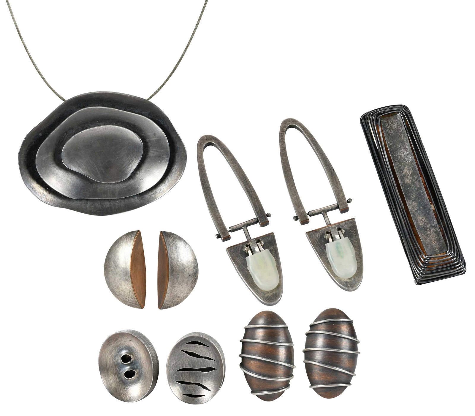 Six Pieces of Contemporary Sterling Jewelry, Talya Baharal and Gene Gnida (1 of 5)