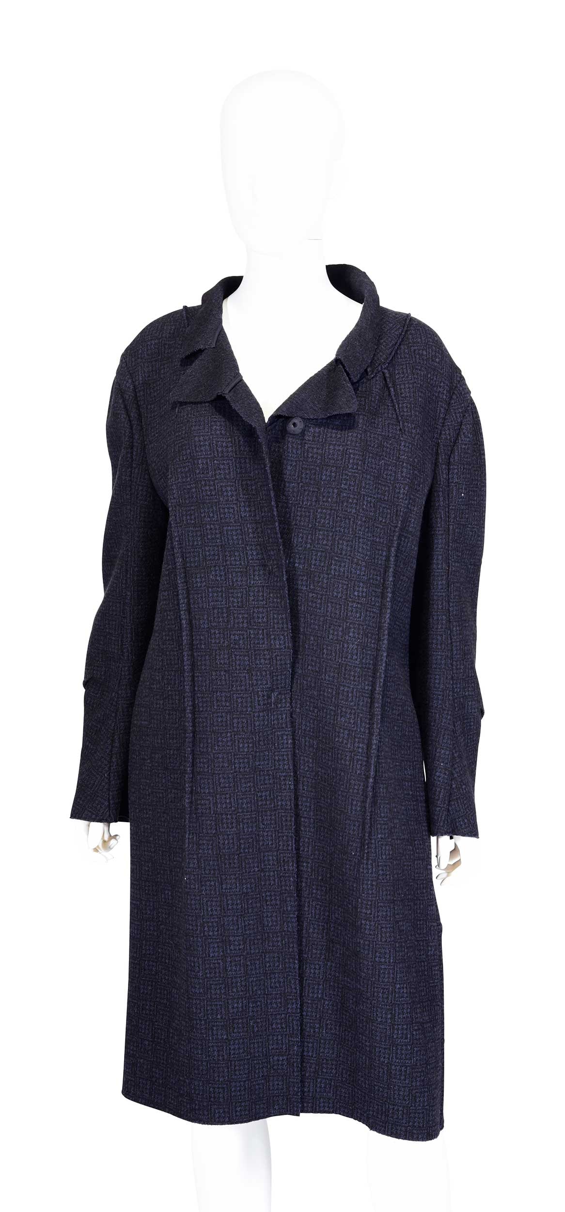 Marni Unstructured Navy Blue Wool Overcoat (1 of 5)