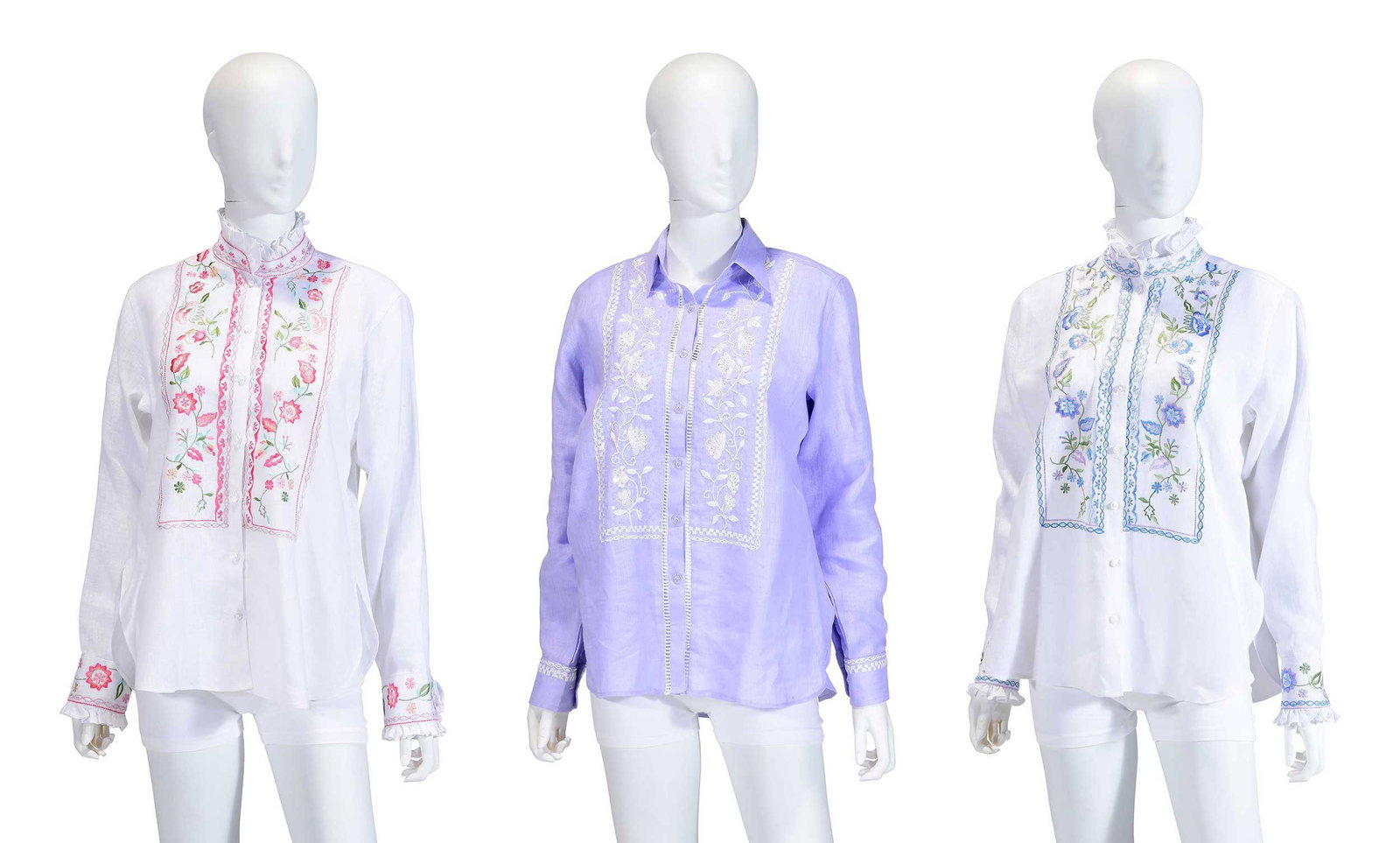 Three Bella Tu for Gorsuch Hand Embroidered Linen Shirts (1 of 12)