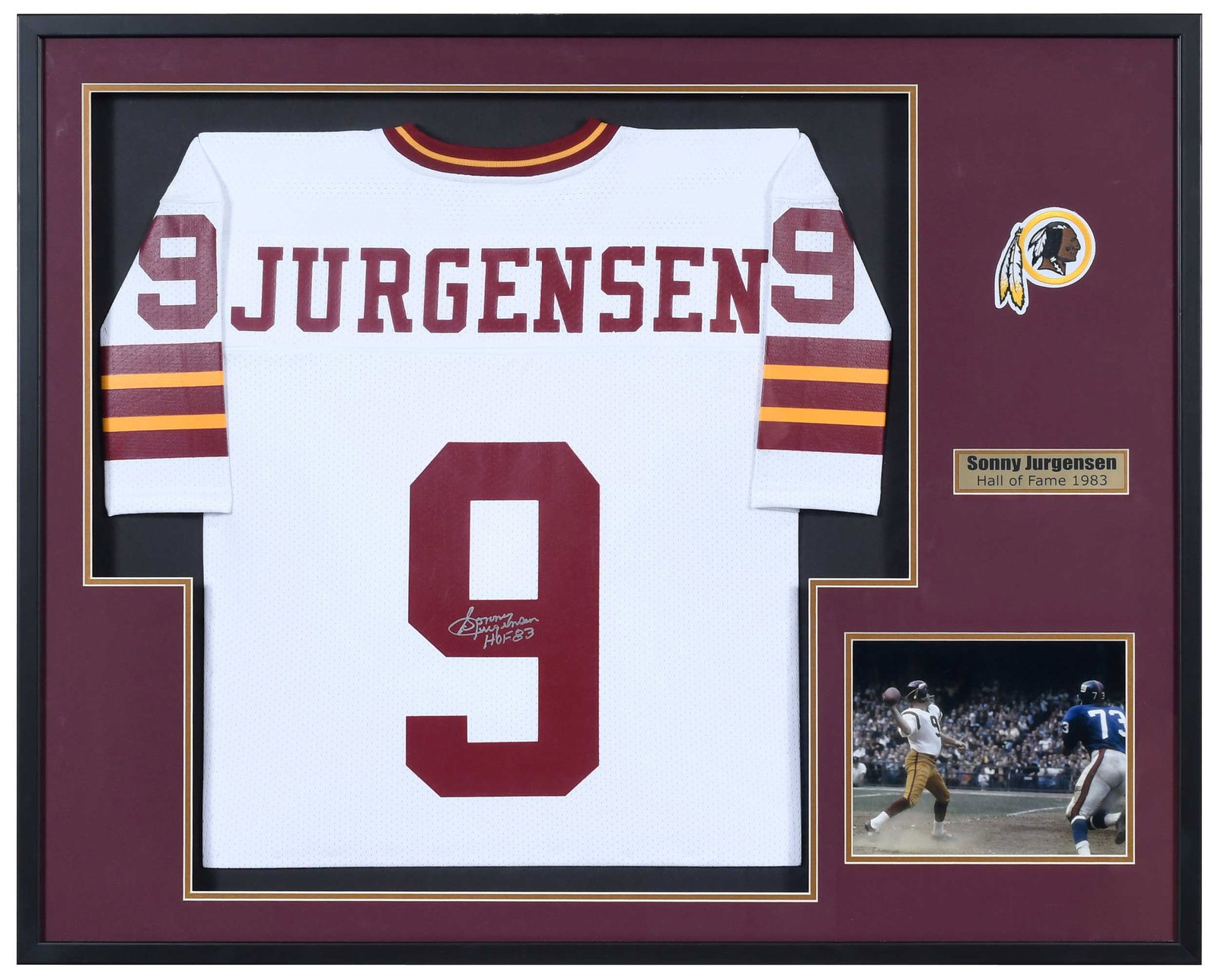 Sonny Jurgensen Signed and Framed Jersey [Redskins] (1 of 3)