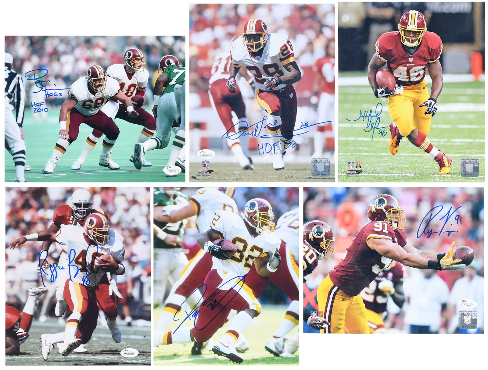 Group of Six Signed 8x10s, Redskins (JSA) (1 of 15)