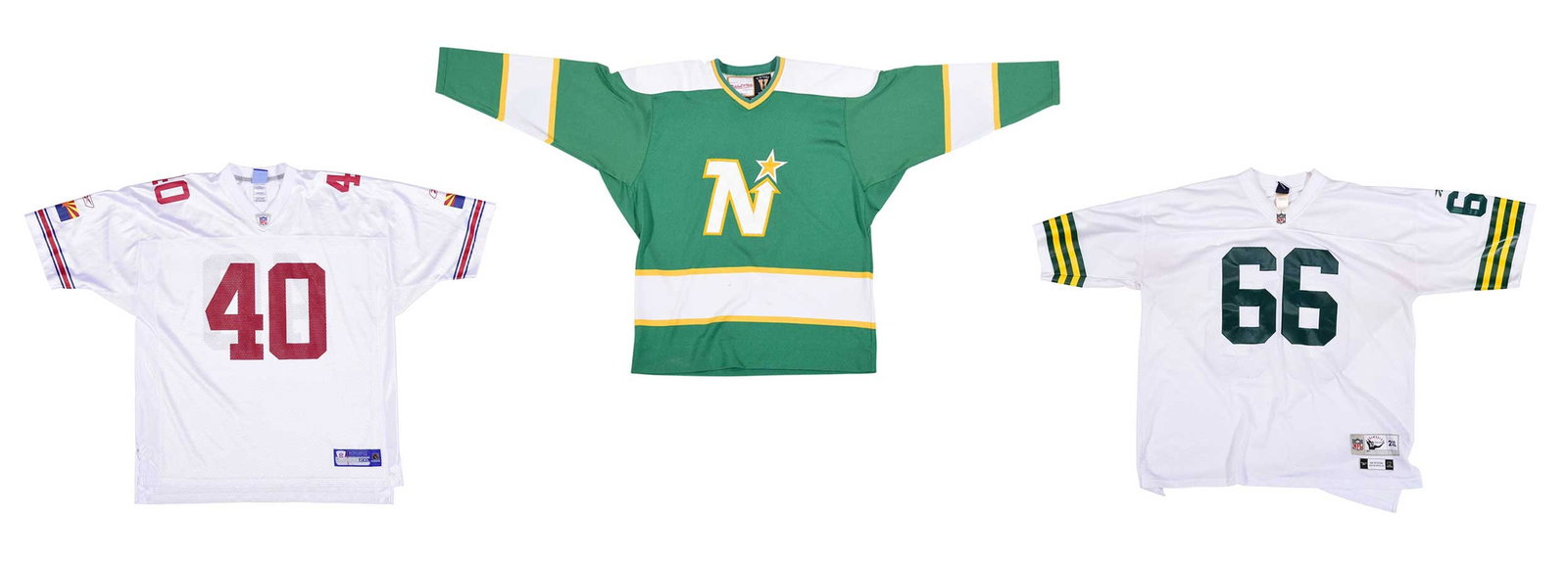 Three Assorted Jerseys, Two Football and One Hockey (1 of 15)