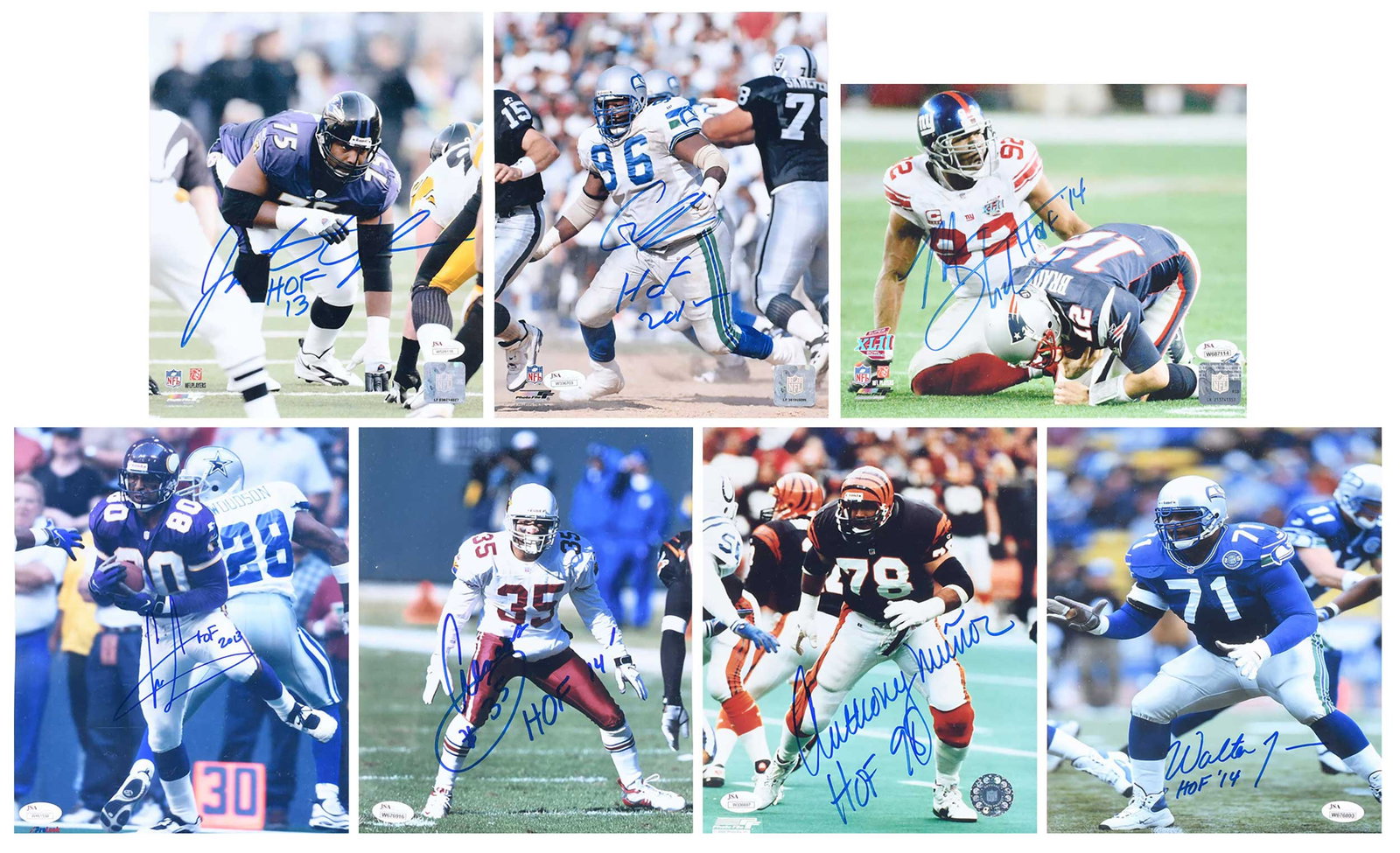 Seven Signed 8x10s: Carter, Jones, Kennedy, Munoz,Â Ogden,Â Williams,Â Strahan (JSA) (1 of 17)