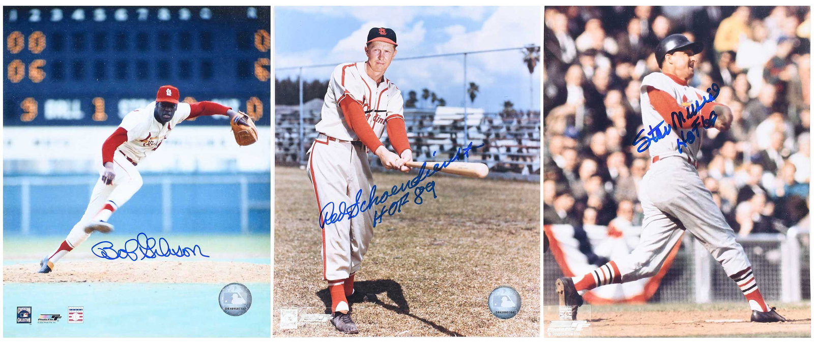 Three Baseball Signed 8x10s: St. Louis Cardinals Greats (1 of 8)