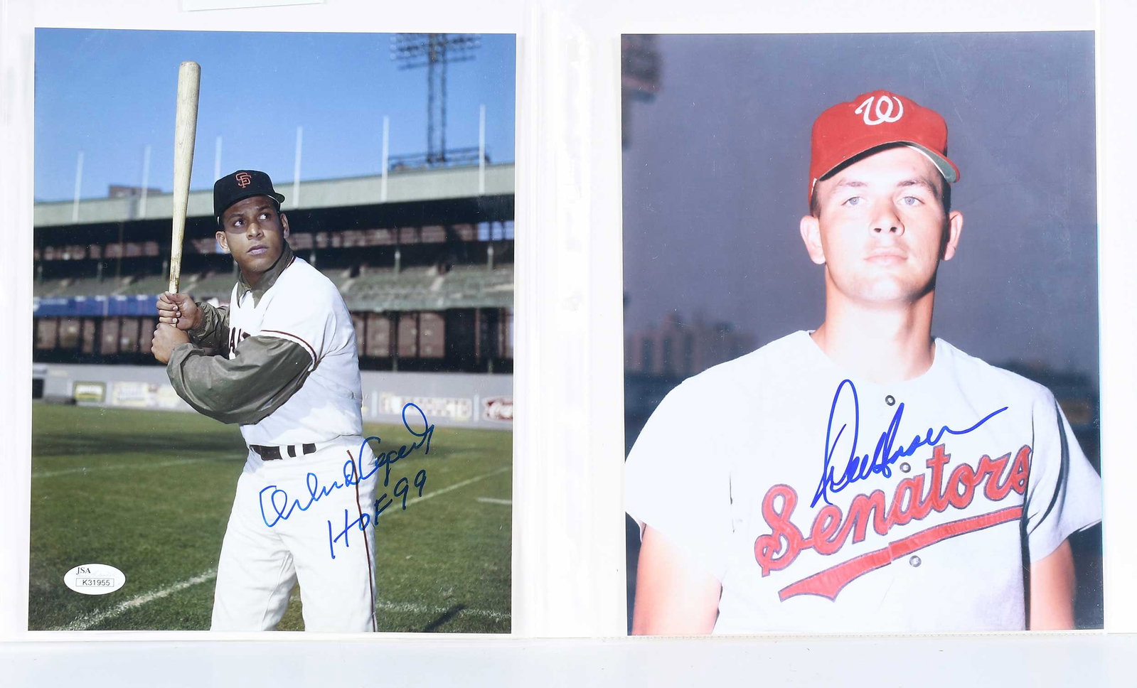 Five Baseball Signed 8x10s, Some JSA - 2