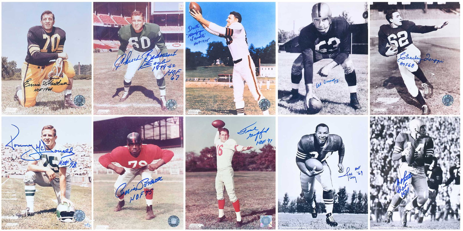 Group of Ten NFL Signed 8x10s (1 of 20)