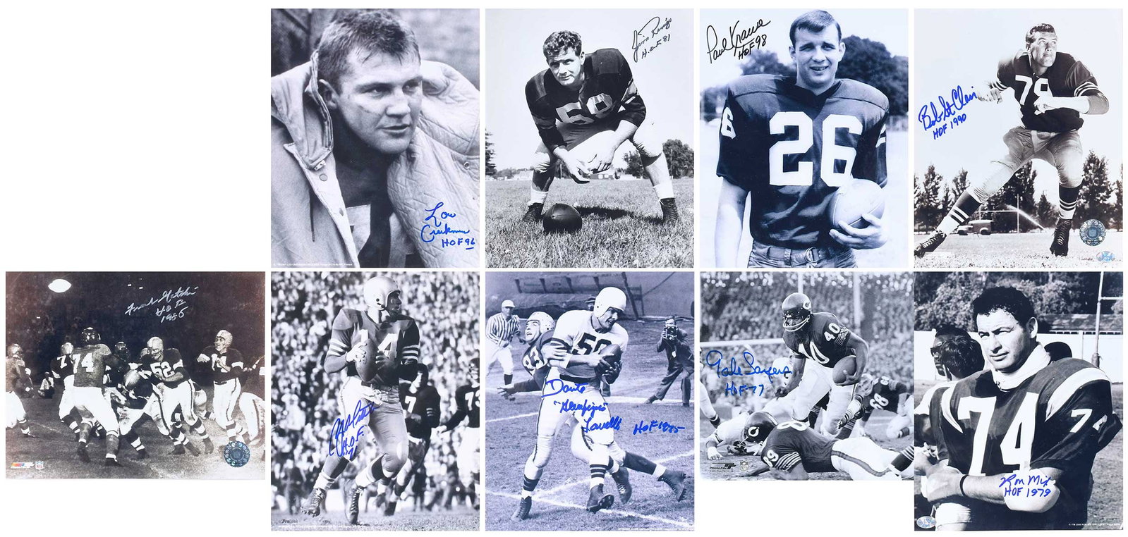 Group of Nine NFL Signed 8x10s (1 of 20)
