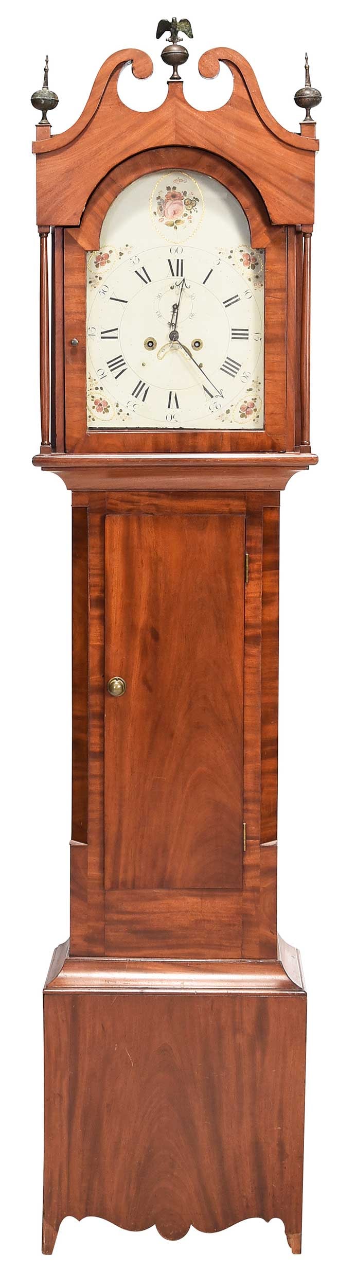 American Federal Figured Mahogany Tall Case Clock (1 of 6)