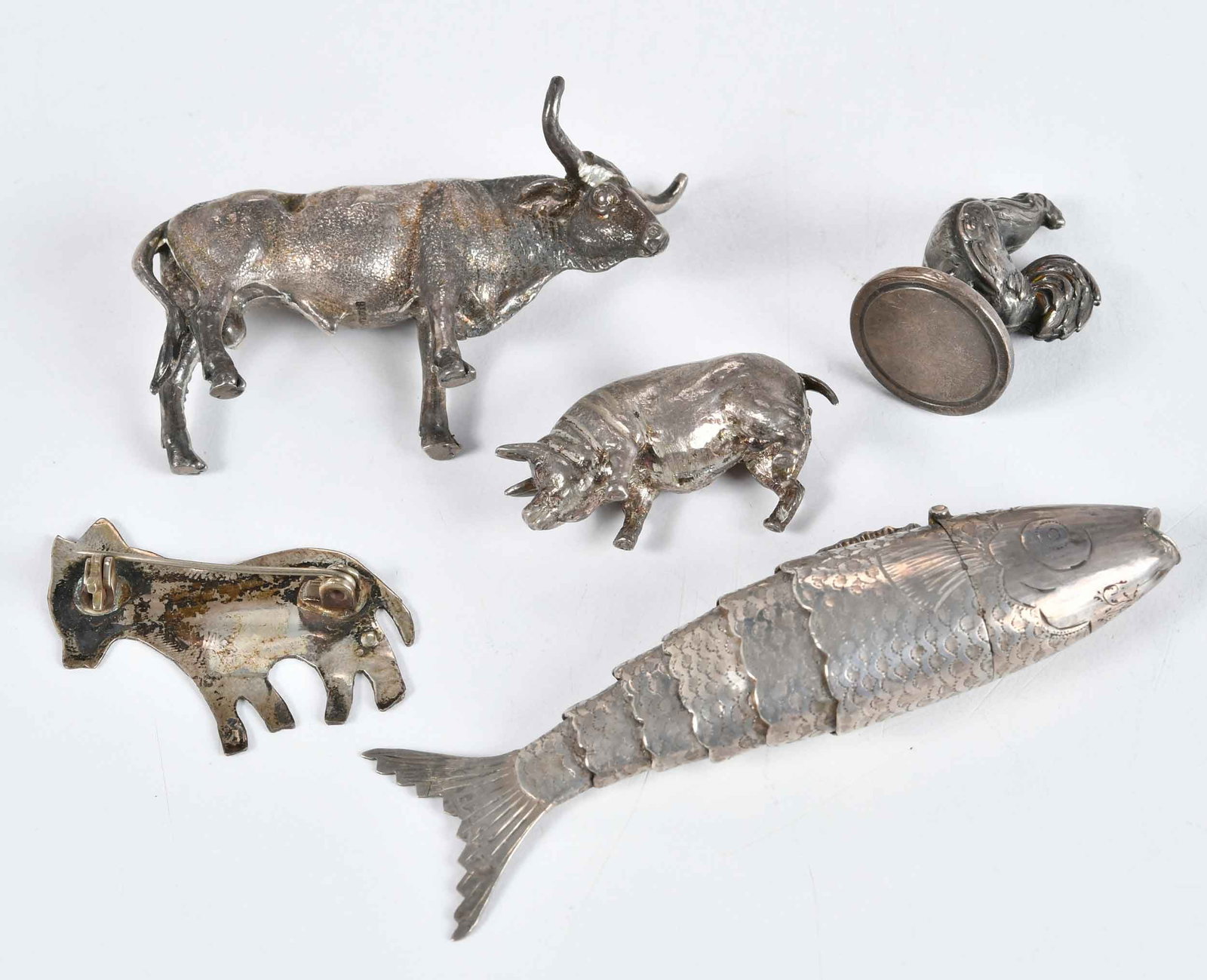 Eight Silver Animal Themed Items - 3