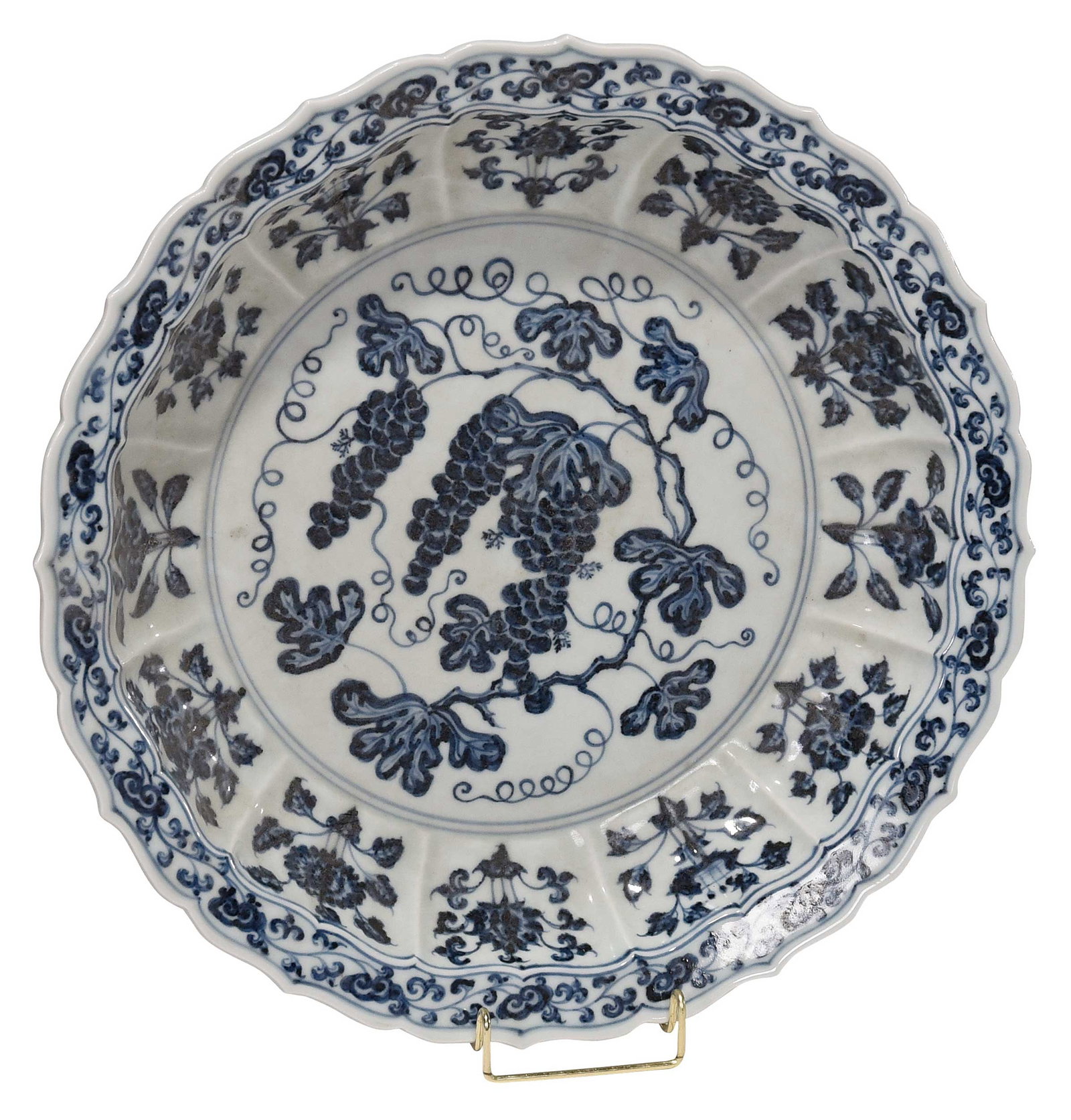 Chinese Blue and White Ming Style Porcelain Deep Dish (1 of 3)