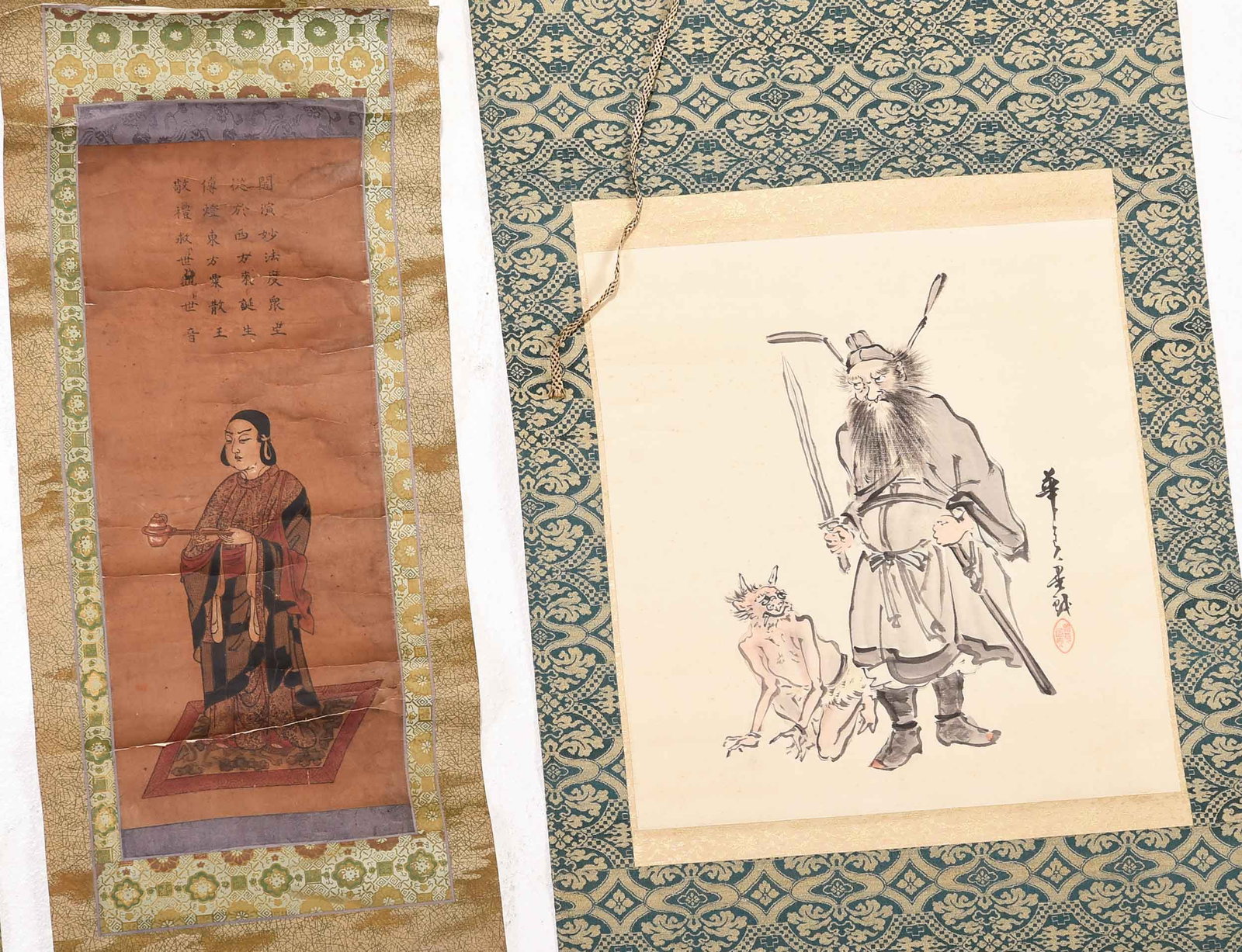 Four Asian Figural Scrolls - 2