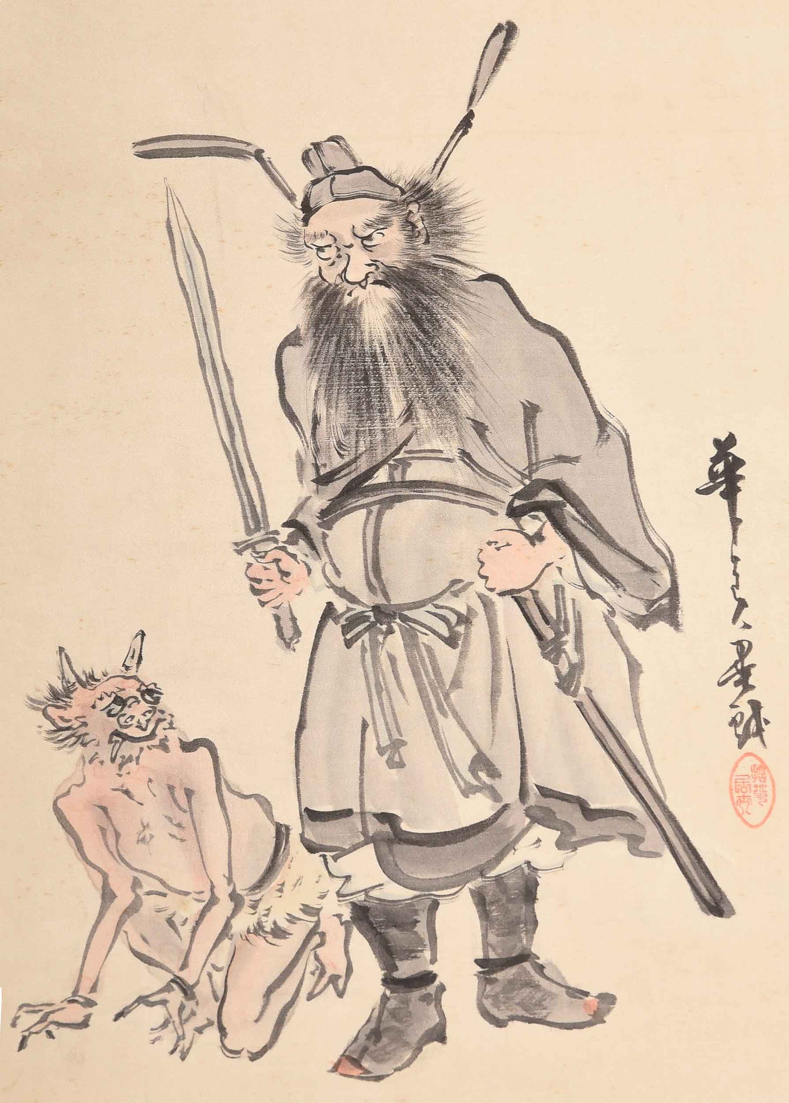 Four Asian Figural Scrolls - 7