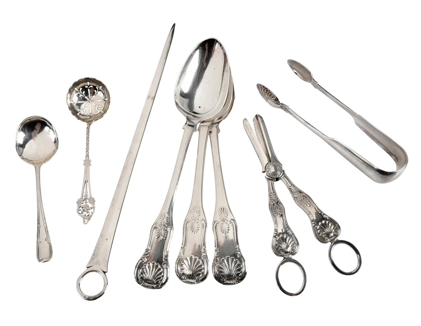 Eight Pieces English Silver Flatware (1 of 3)