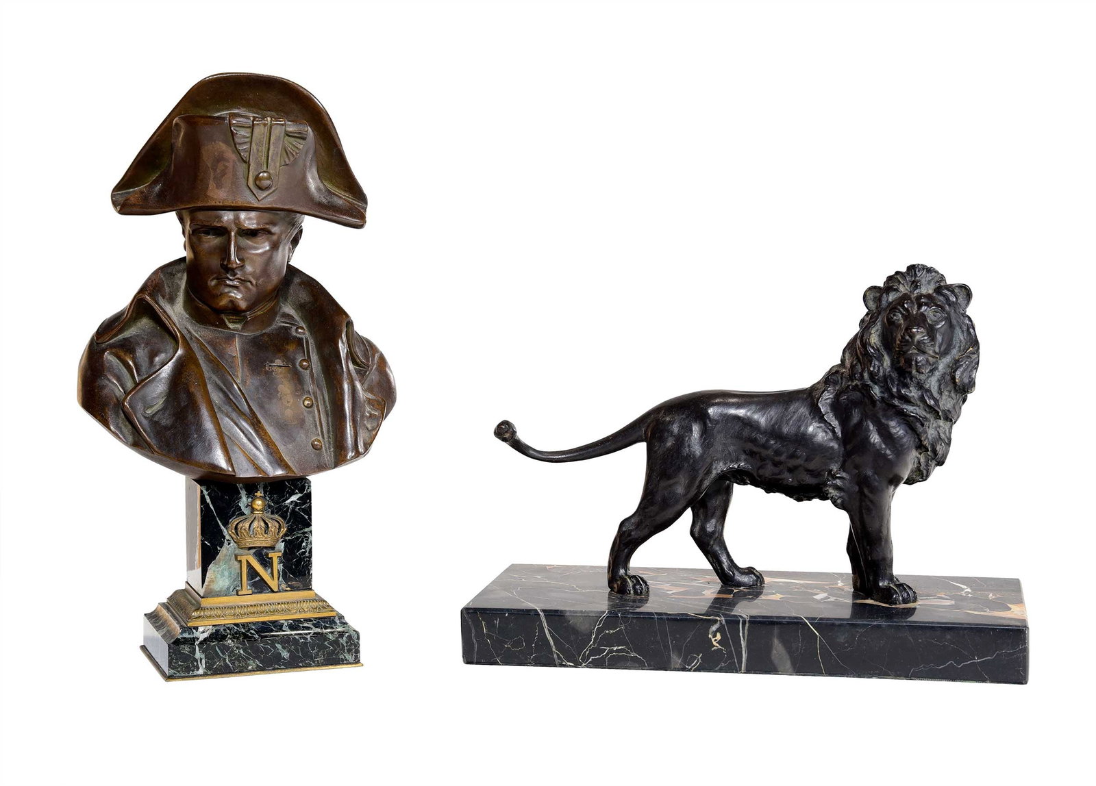 Two Continental Bronzes, Napoleon and Lion (1 of 5)