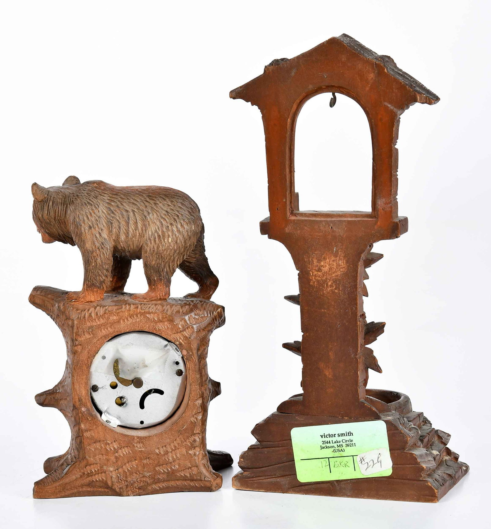 Two Black Forest Carved Desk Objects - 2