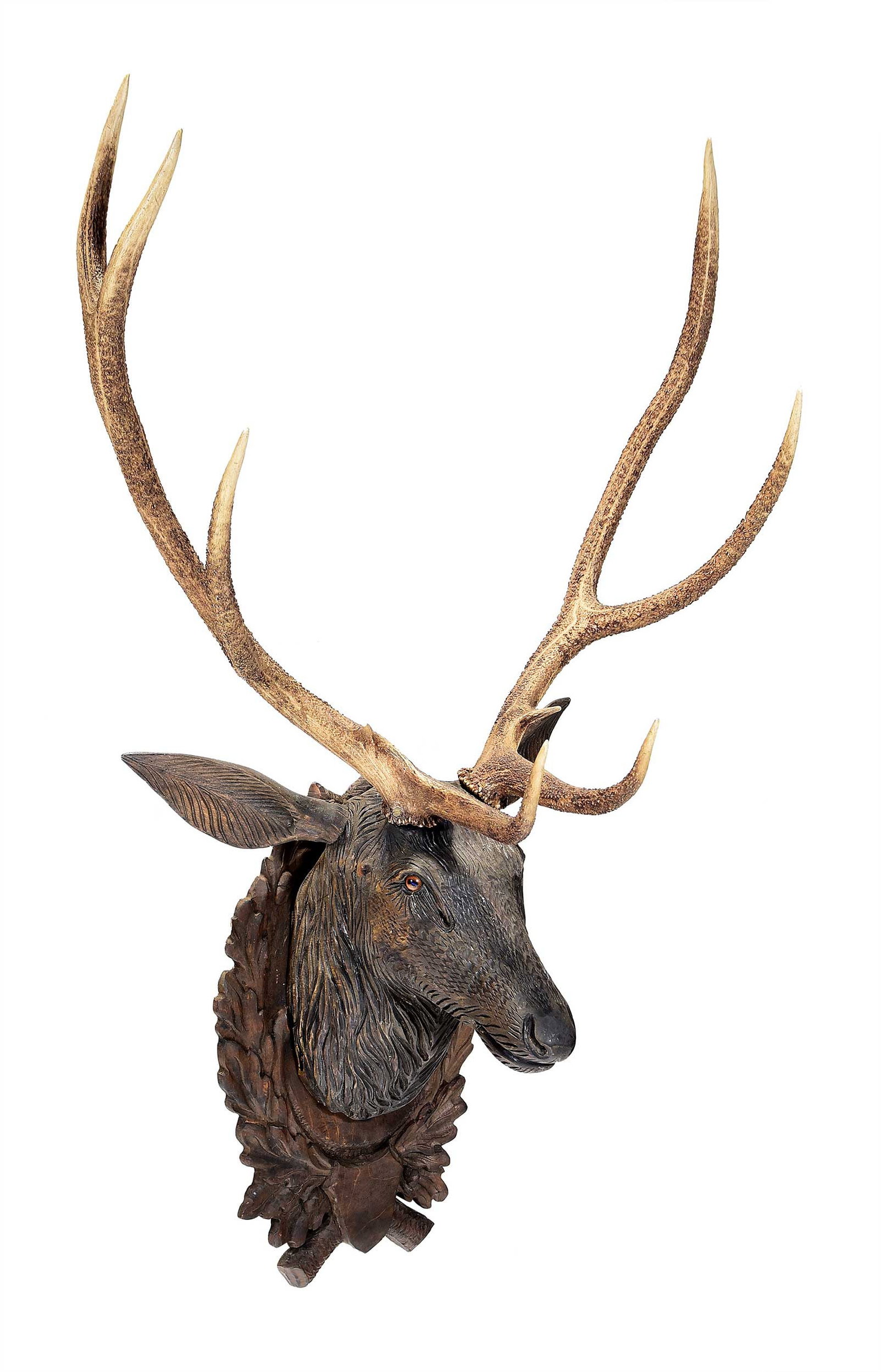 Black Forest Carved Wood Deer Head Wall Mount (1 of 8)