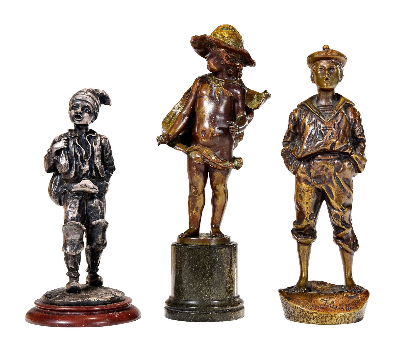 Three Continental Bronze Sculptures of Boys (1 of 3)