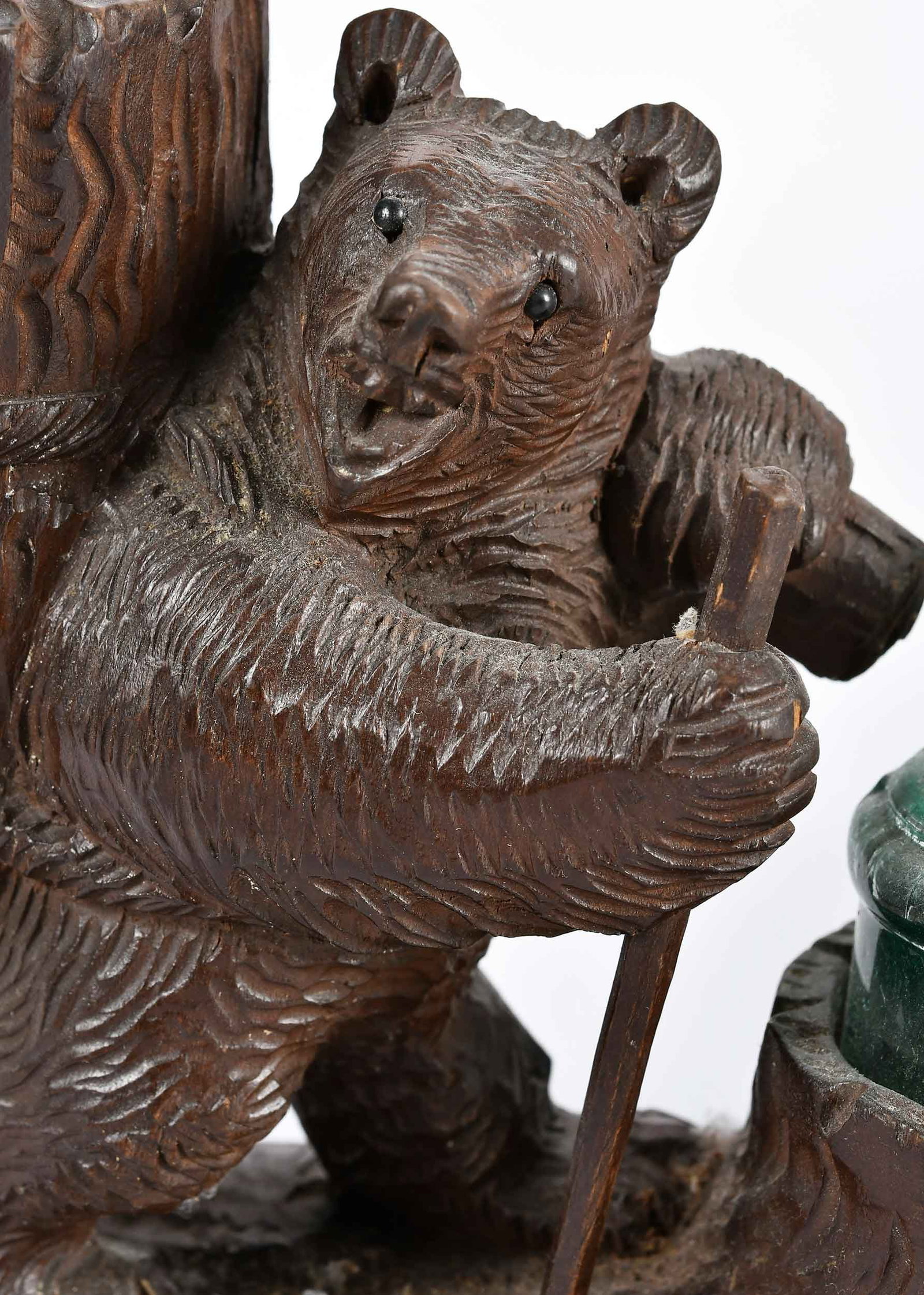 Three Black Forest Carved Bear Form Desk Objects - 5