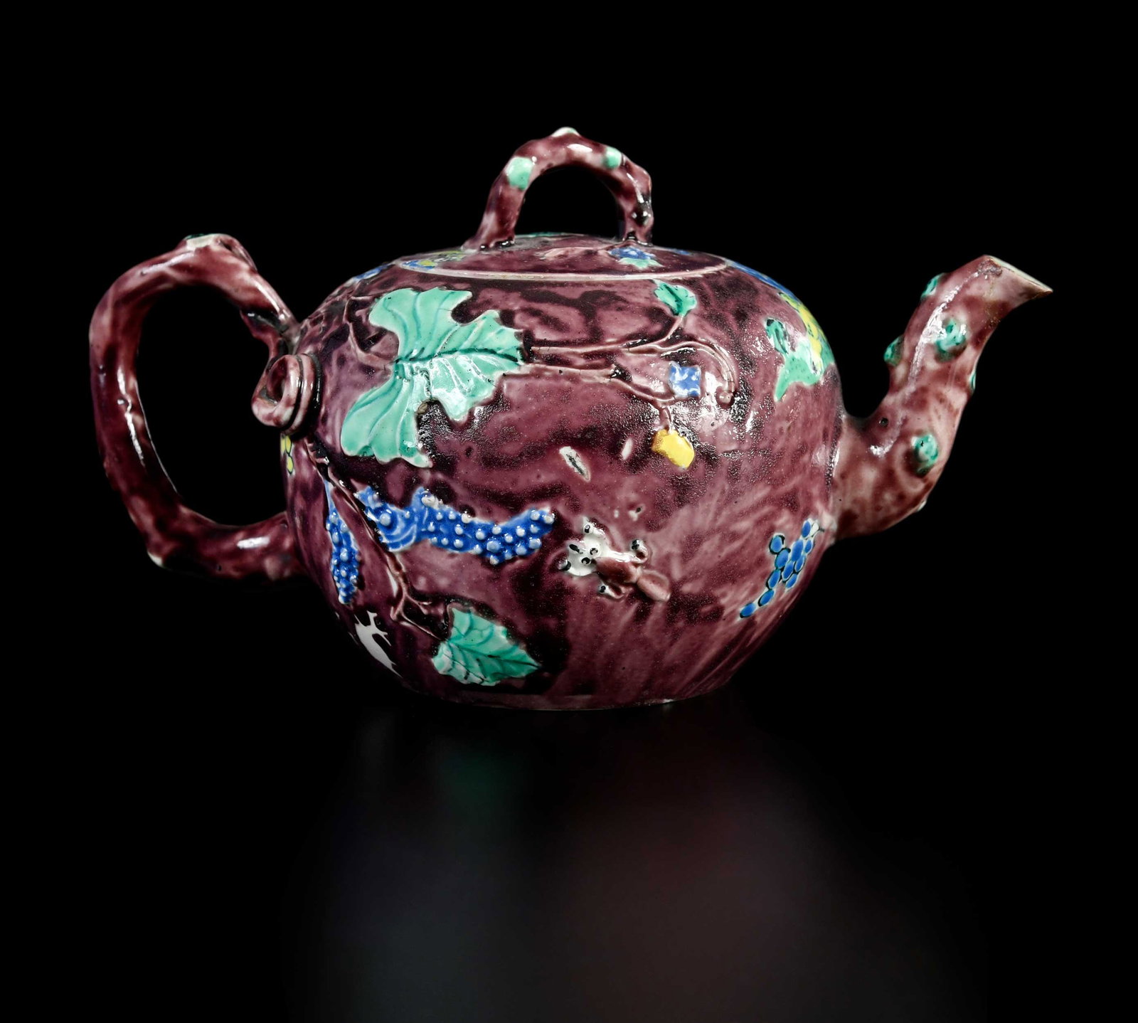 English Staffordshire Salt Glazed Teapot, Atkins Provenance (1 of 13)