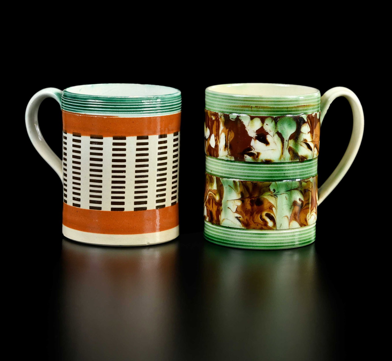Two Slip Decorated Mochaware Mugs, One with Horne Provenance (1 of 10)