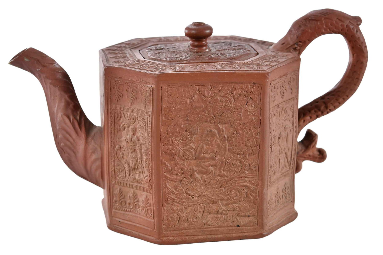 English Staffordshire Redware Molded Teapot, Atkins Provenance (1 of 15)
