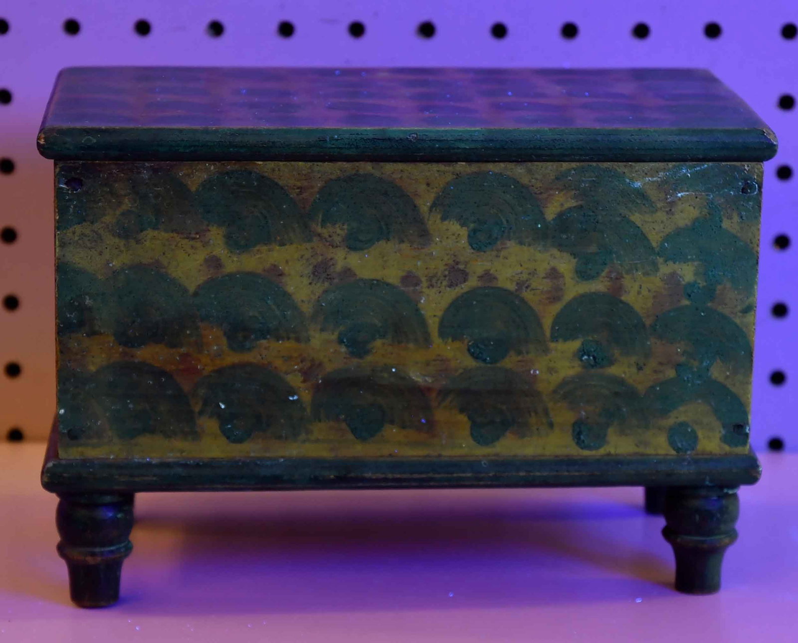 Rare Stirewalt Miniature Paint Decorated Blanket Chest, Wheatcroft, Walters Benisek, McGehee Lipman - 19