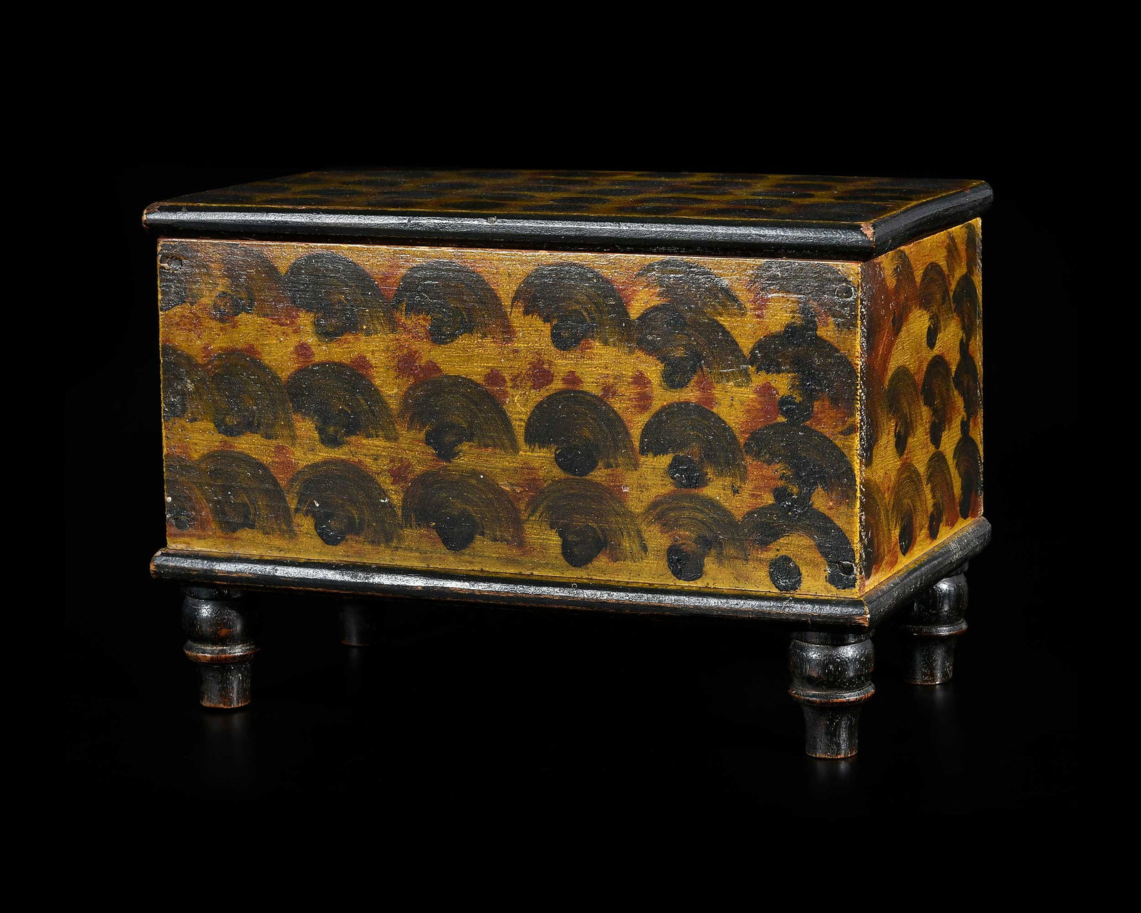 Rare Stirewalt Miniature Paint Decorated Blanket Chest, Wheatcroft, Walters Benisek, McGehee Lipman (1 of 20)
