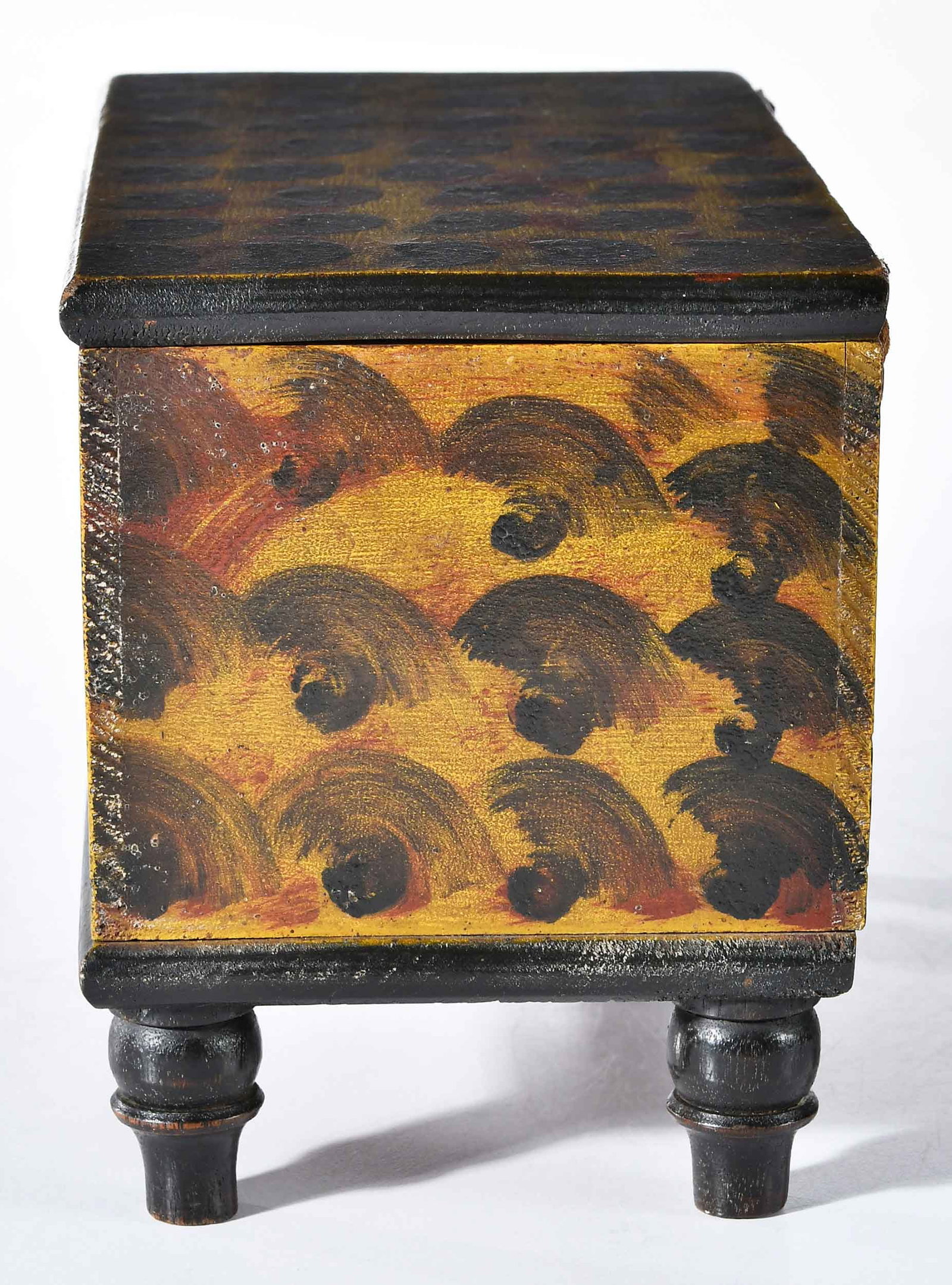Rare Stirewalt Miniature Paint Decorated Blanket Chest, Wheatcroft, Walters Benisek, McGehee Lipman - 5