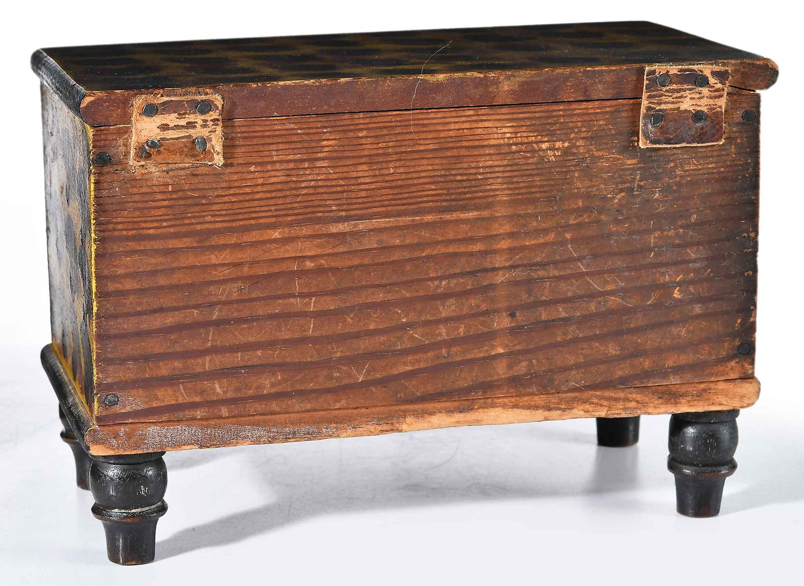 Rare Stirewalt Miniature Paint Decorated Blanket Chest, Wheatcroft, Walters Benisek, McGehee Lipman - 6