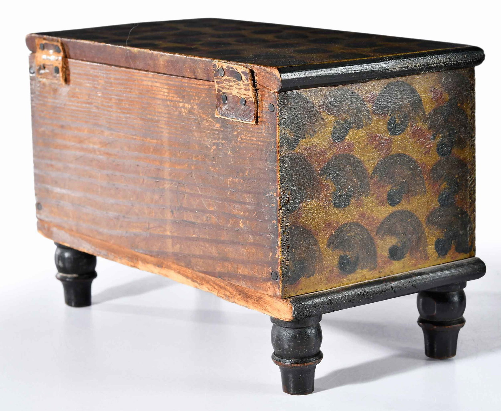 Rare Stirewalt Miniature Paint Decorated Blanket Chest, Wheatcroft, Walters Benisek, McGehee Lipman - 7