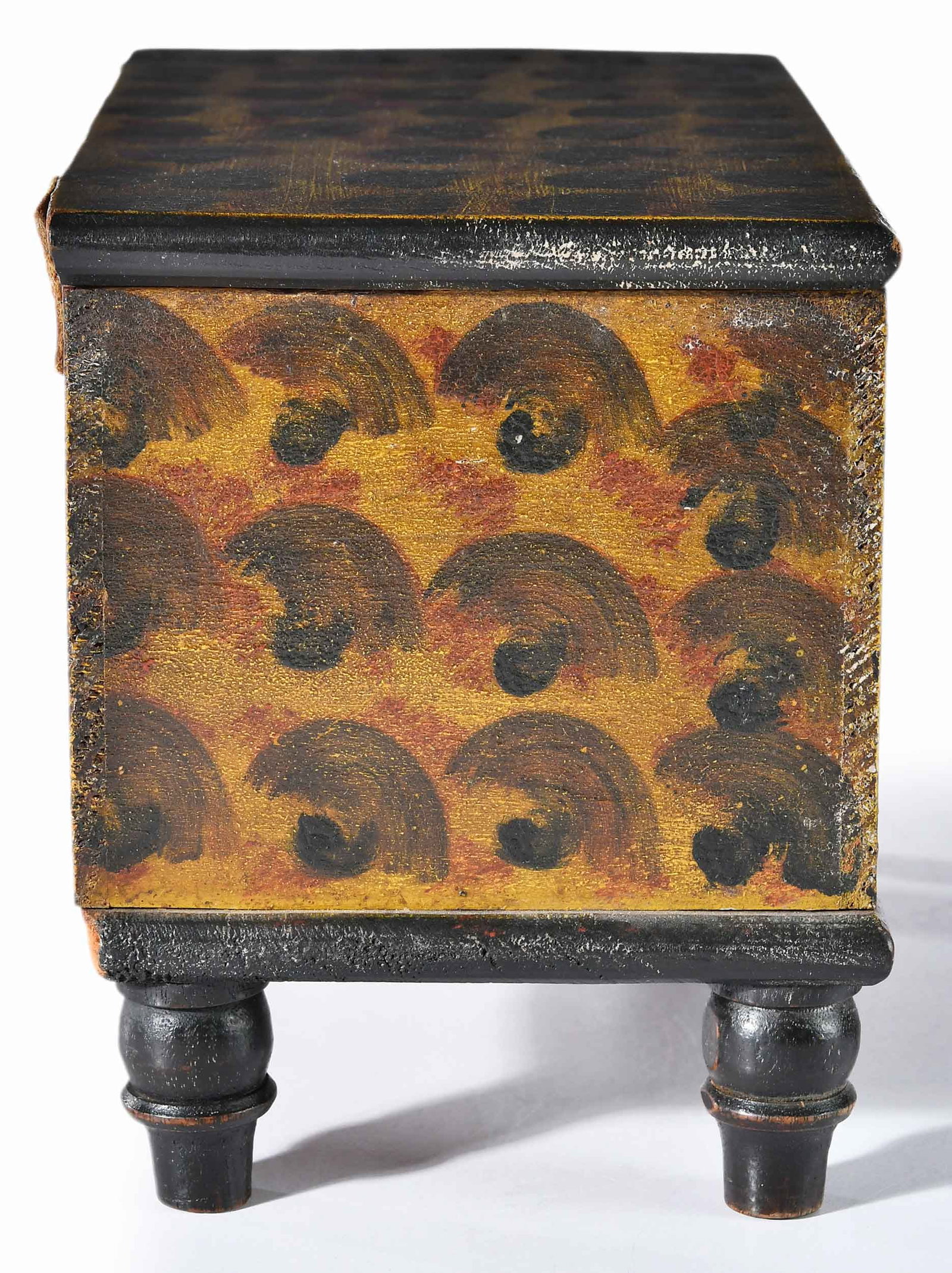Rare Stirewalt Miniature Paint Decorated Blanket Chest, Wheatcroft, Walters Benisek, McGehee Lipman - 8