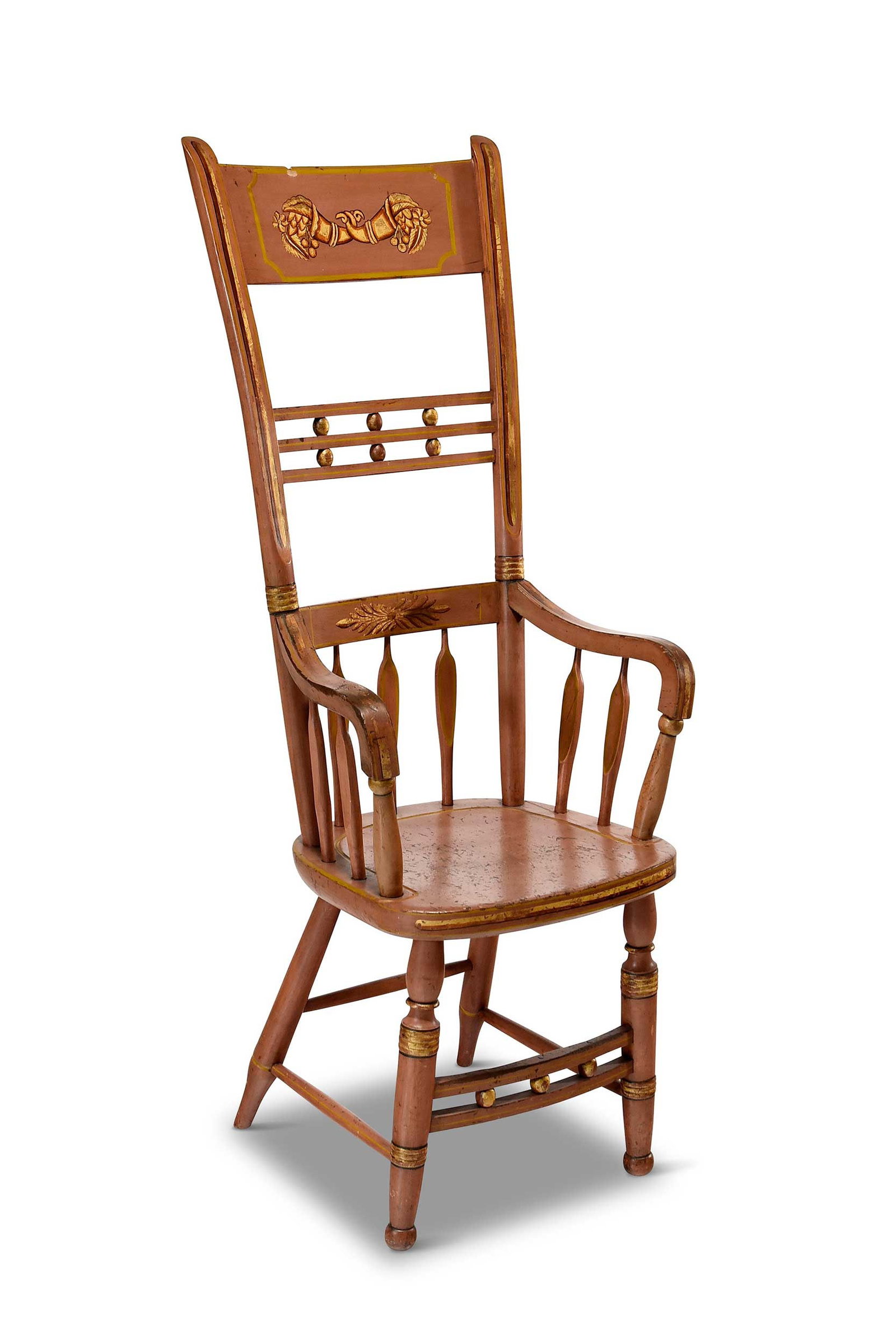 Unusual American Classical Fancy High Back Chair, Possibly Masonic (1 of 18)