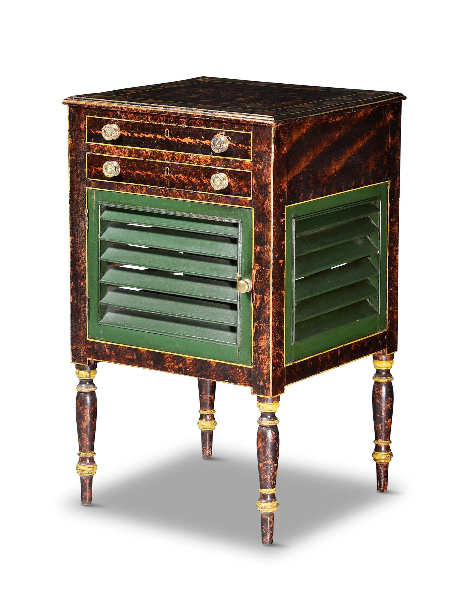 Rare and Unusual New Hampshire Fancy Painted and Stenciled Sewing Table, Sumpter Priddy Provenance (1 of 17)