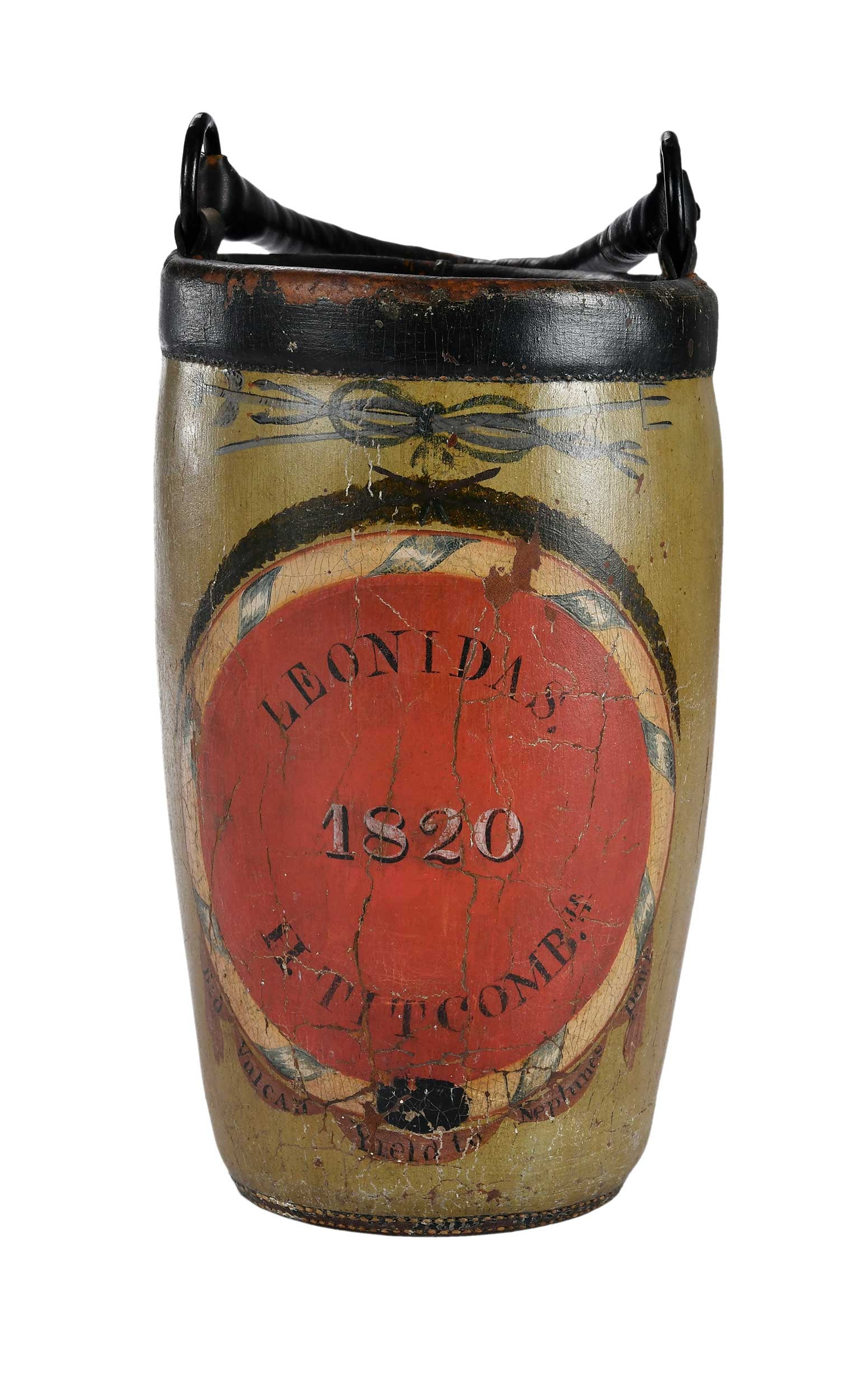Fine American Federal Paint Decorated Leather Fire Bucket, Wheatcroft Provenance (1 of 16)