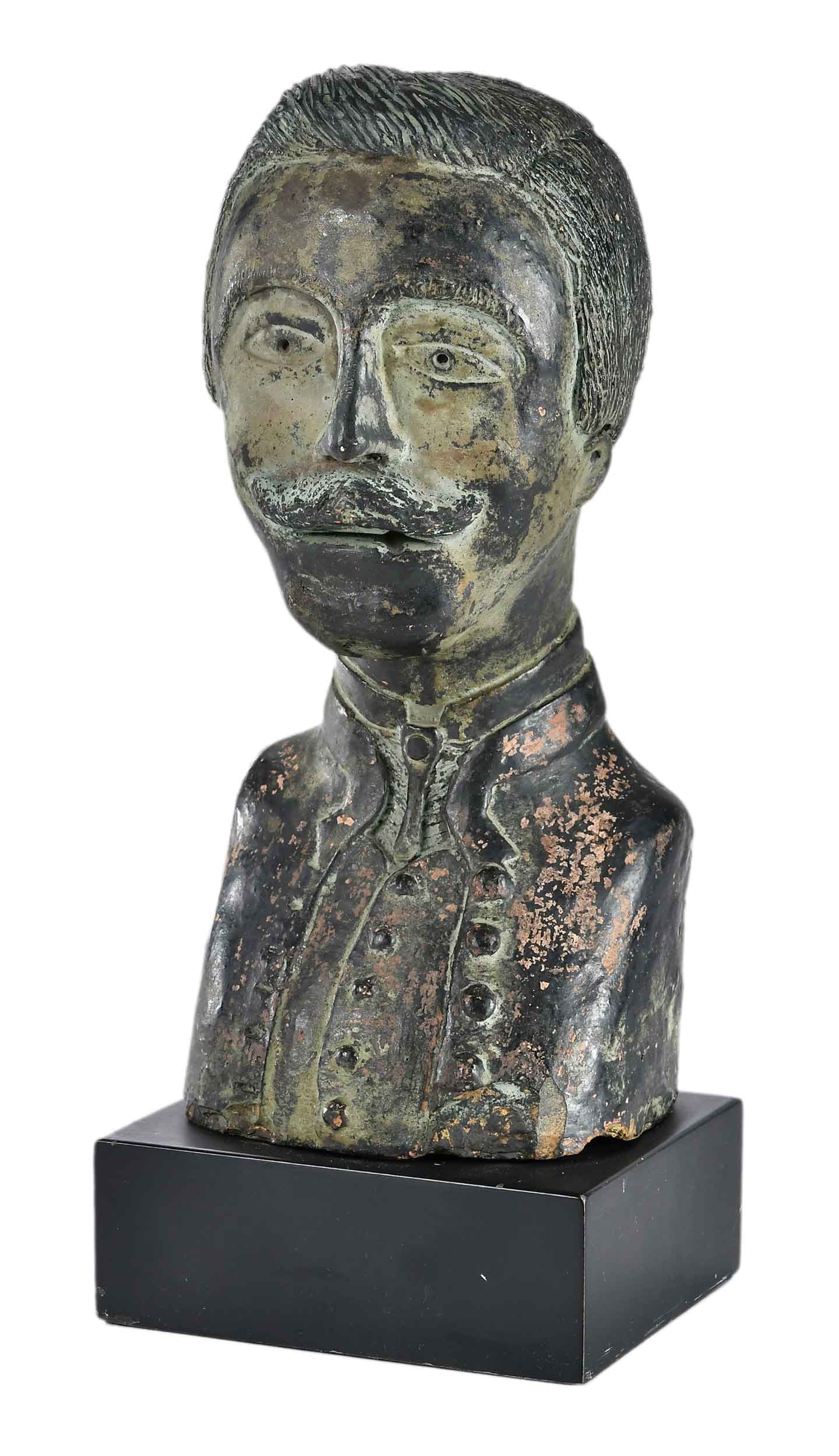19th Century Carved Stone Folk Art Bust (1 of 9)