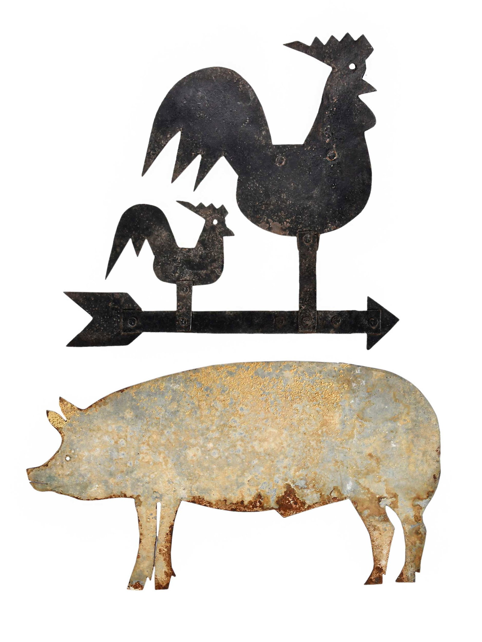 Two American Folk Art Sheet Iron Signs (1 of 8)