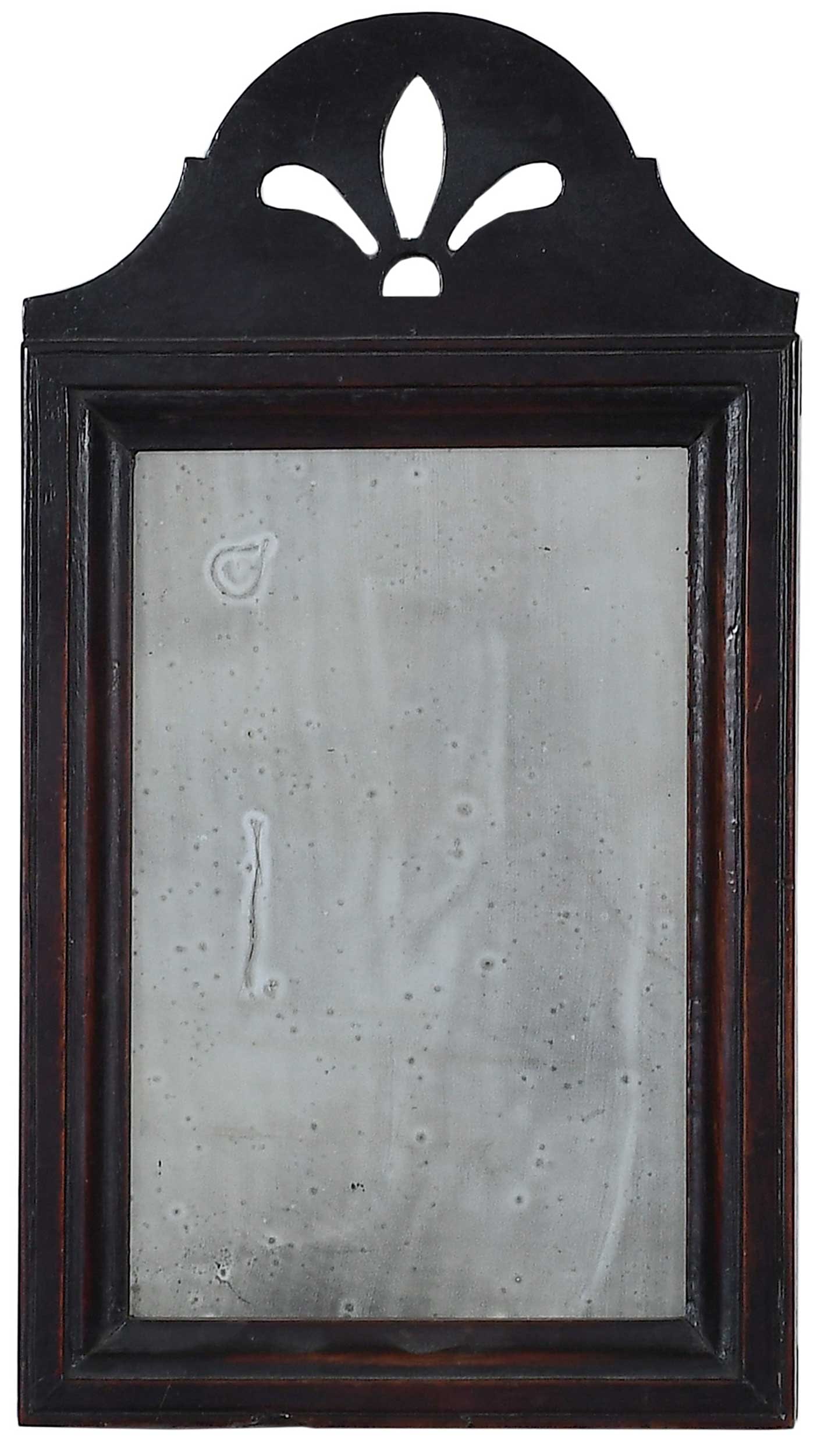 Fine Early New England Queen Anne Small Walnut Mirror, Liverant Provenance (1 of 6)
