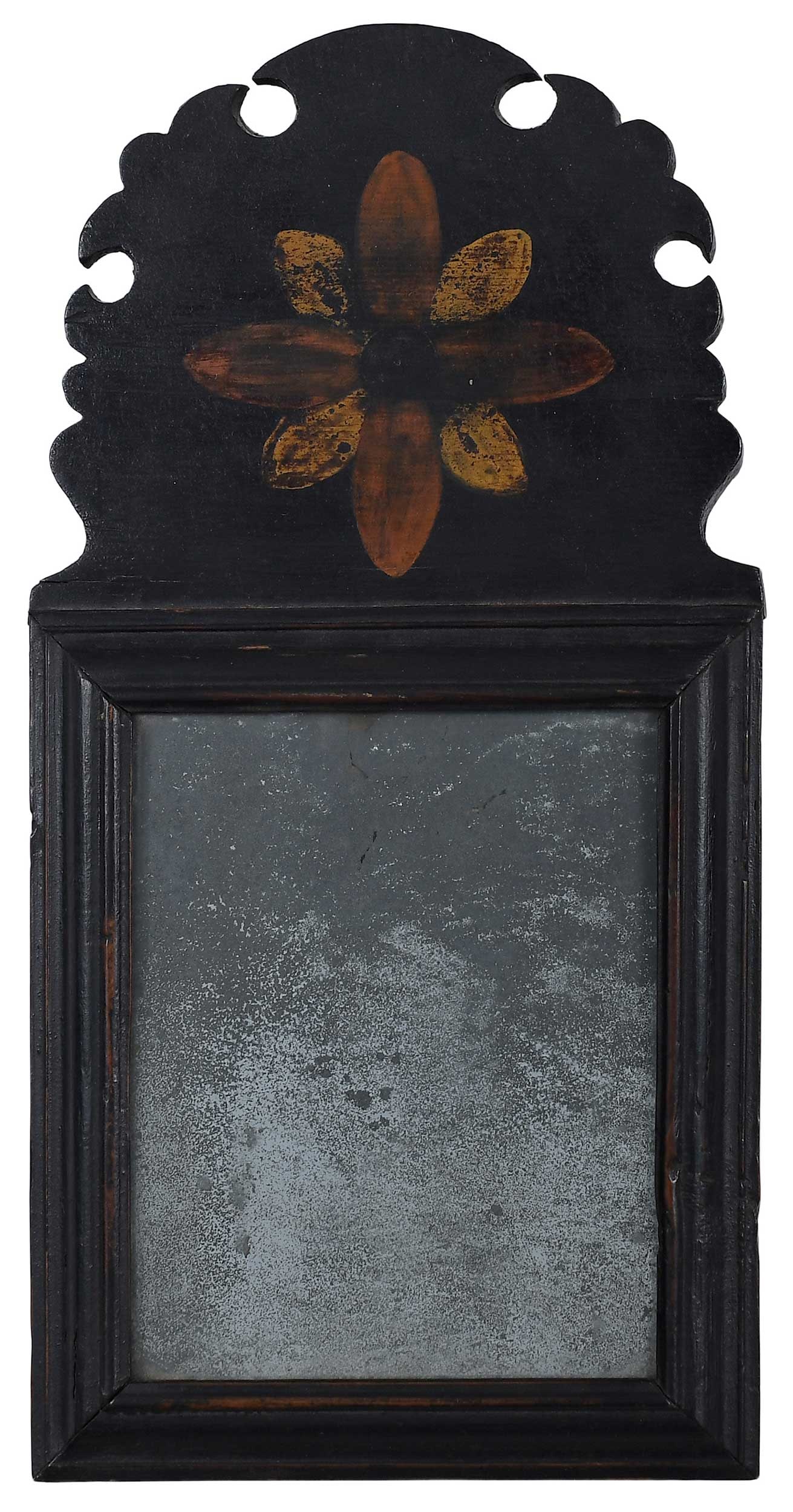Miniature Queen Anne Paint Decorated Mirror, Sotheby's Provenance (1 of 6)
