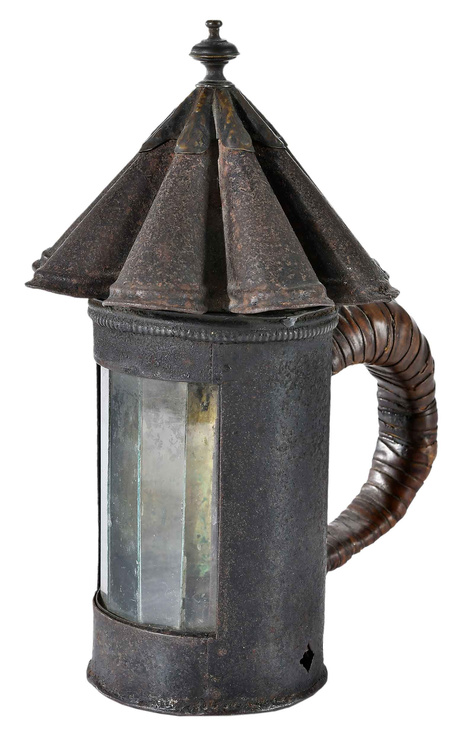 Fine and Rare Revolving Door Handheld Tole Lantern, Snyder Provenance (1 of 16)