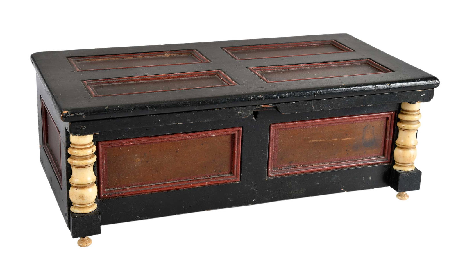 Sailor Made Painted Paneled Sewing Box, Magruder Provenance (1 of 13)
