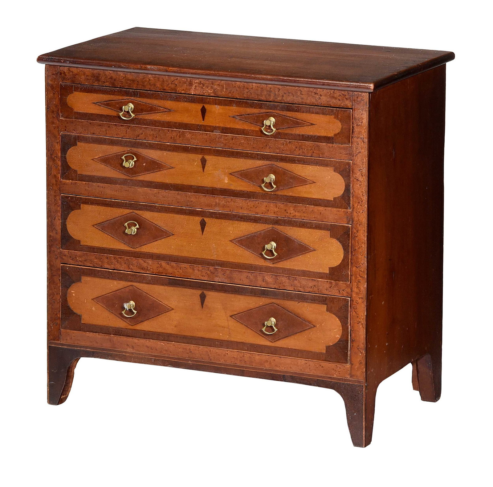 Fine and Rare Holden Family Signed Miniature New York Federal Mahogany Chest (1 of 12)